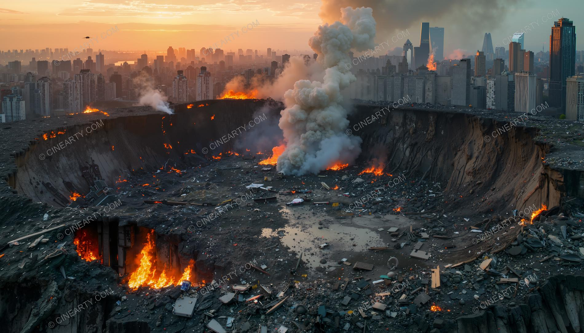 Flying Saucers Destroy a City 72603