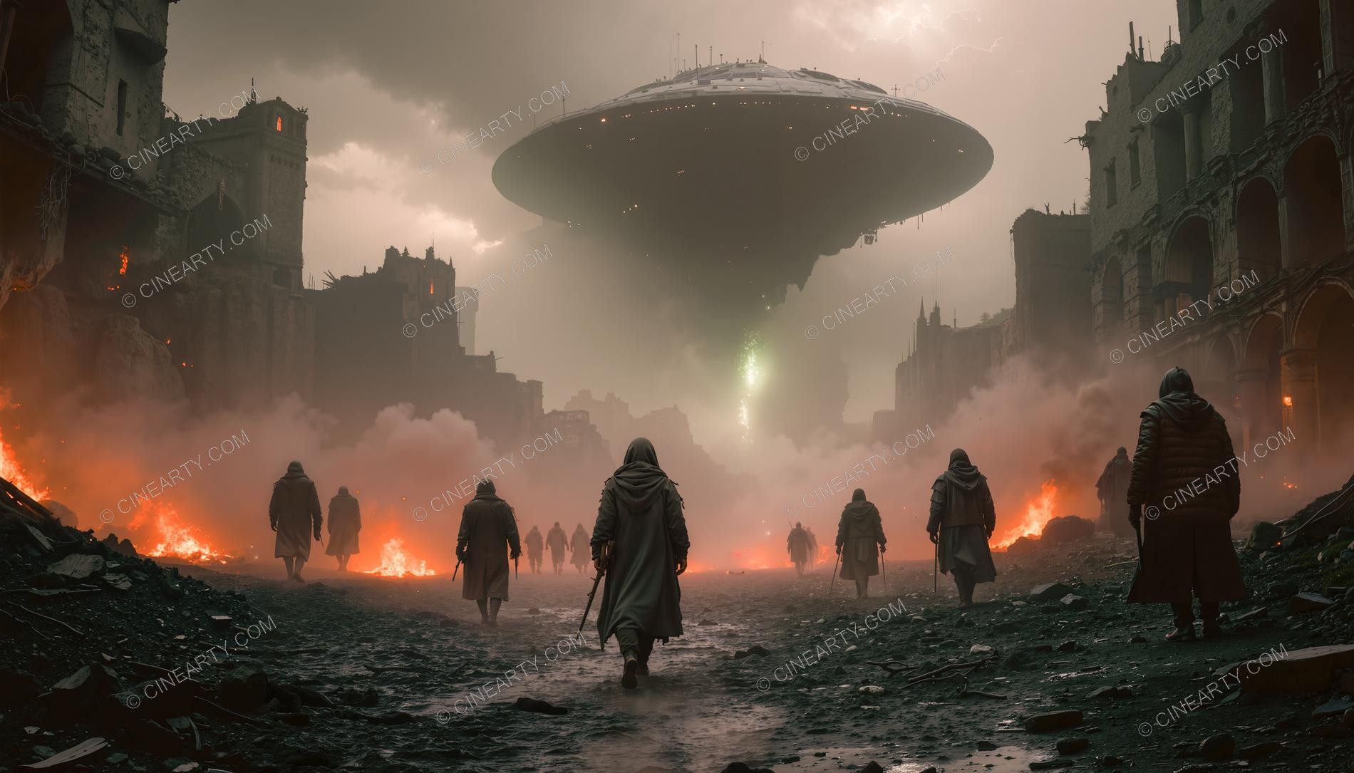 Flying Saucers Destroy a City 40129