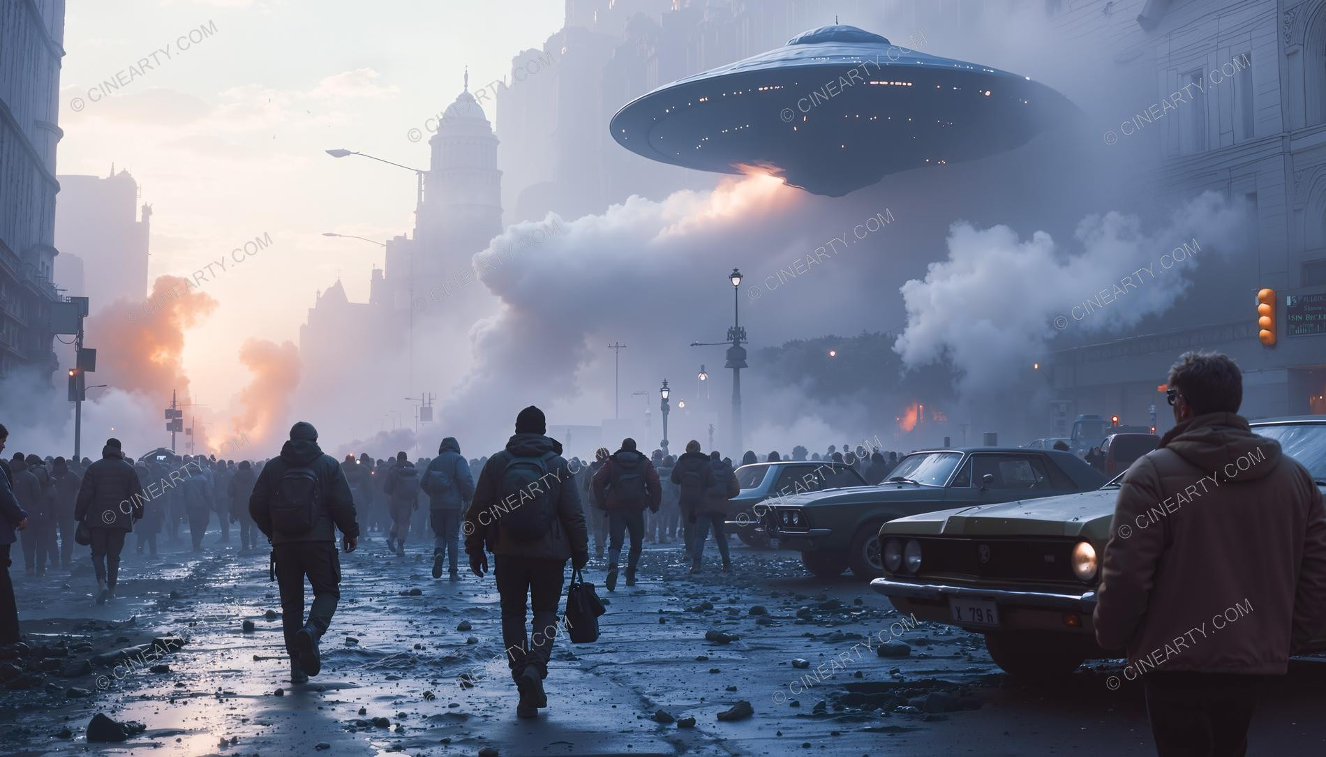 Flying Saucers Destroy a City 03072