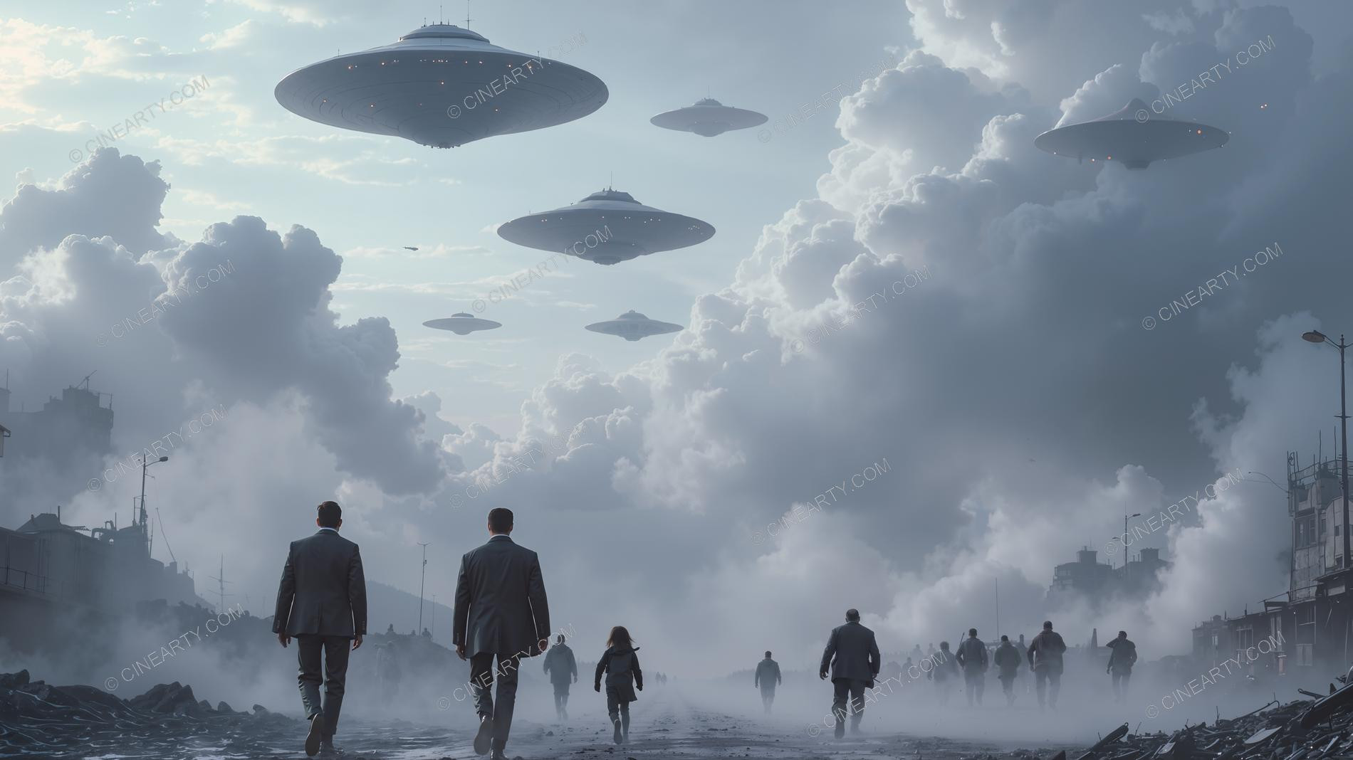 Flying Saucers Destroy a City 01181