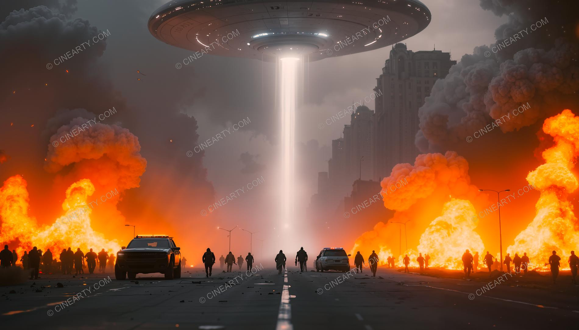 Flying Saucers Destroy a City 82991