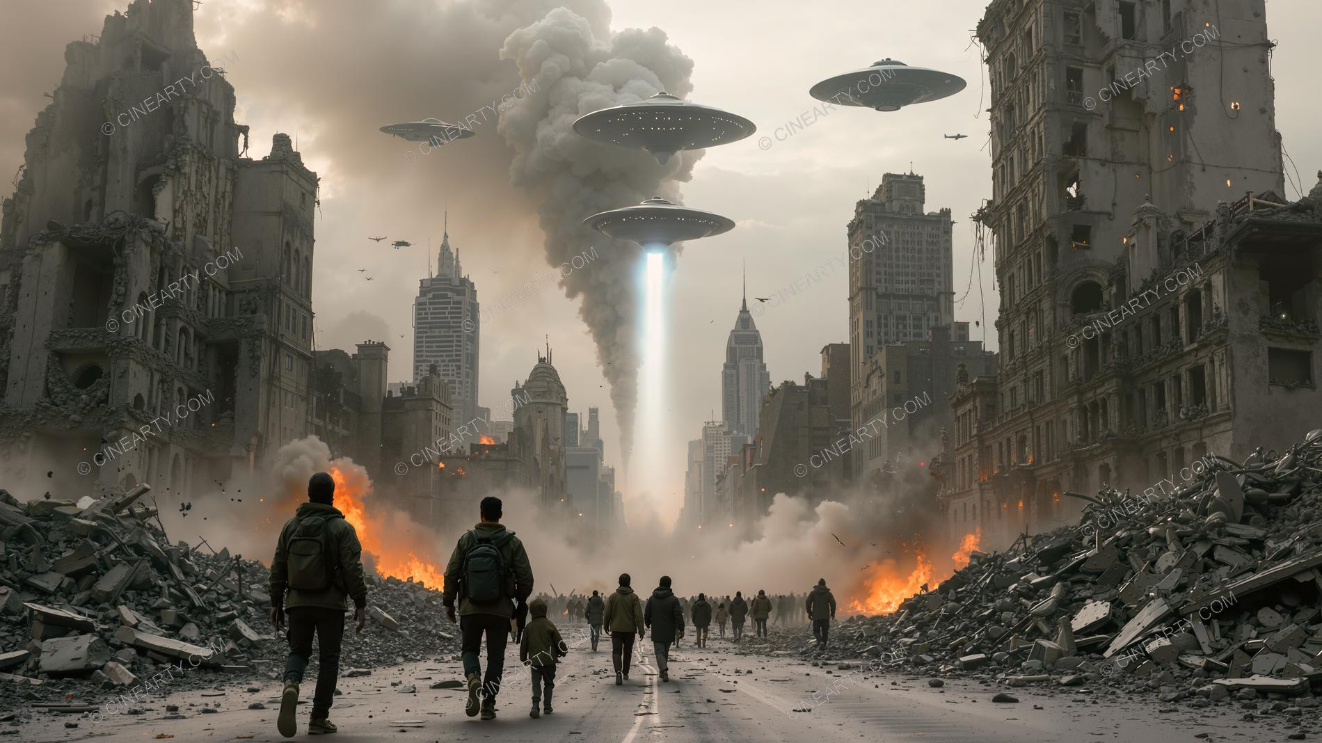 Flying Saucers Destroy a City 48845