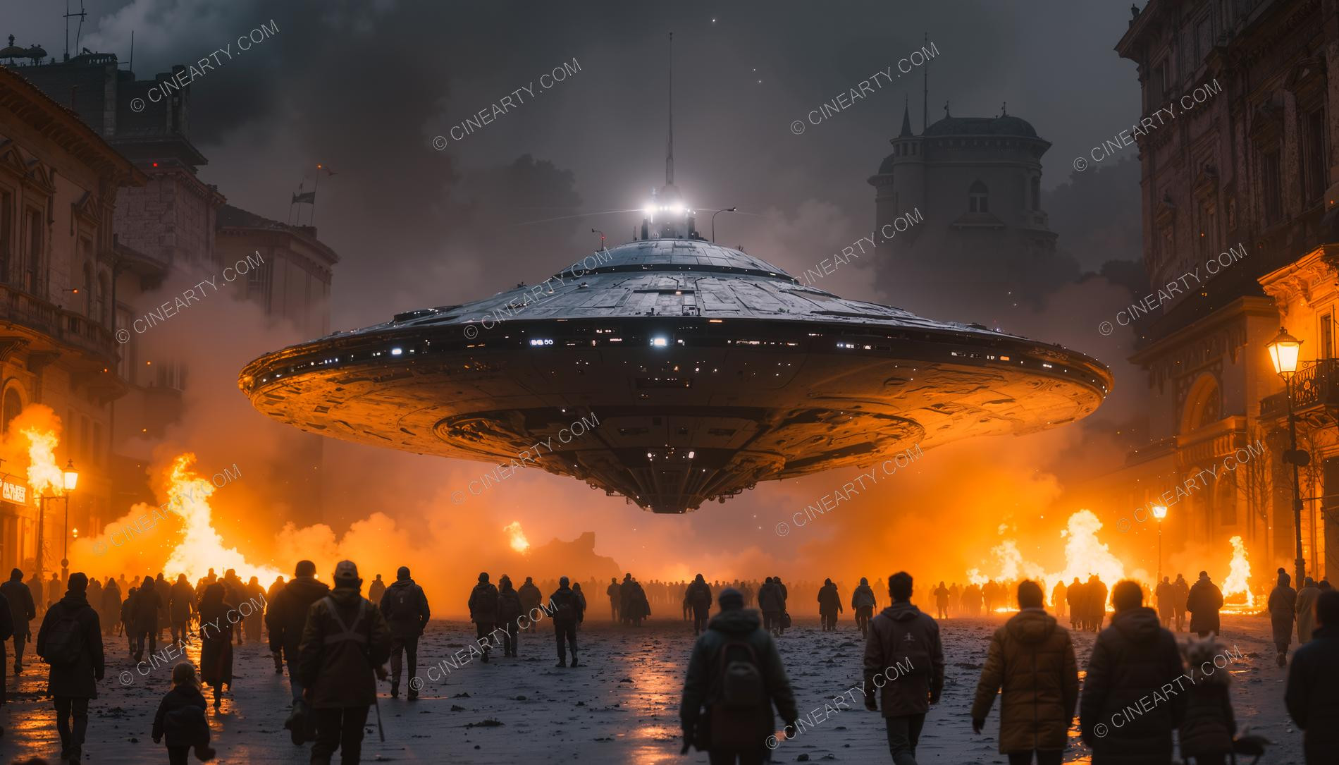 Flying Saucers Destroy a City 42283