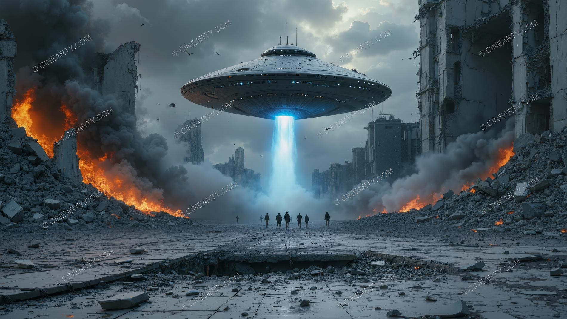 Flying Saucers Destroy a City 35331