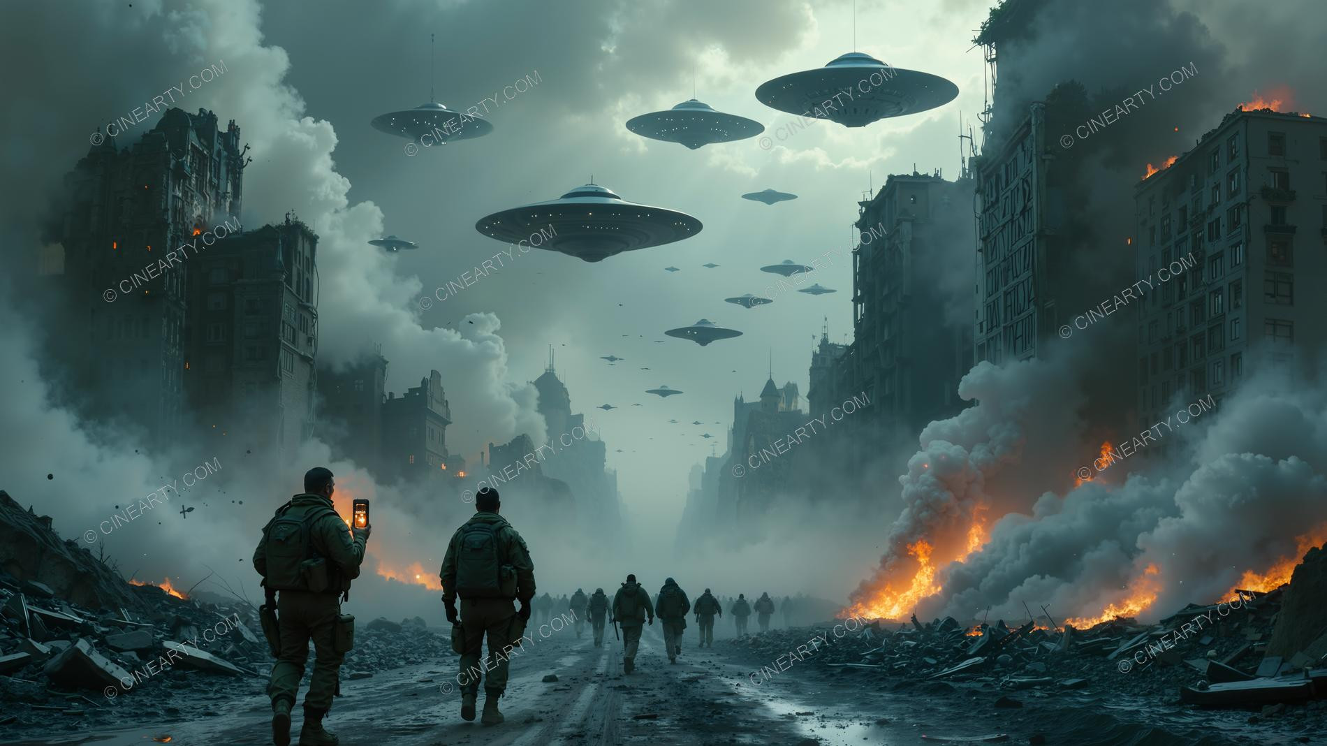 Flying Saucers Destroy a City 97440