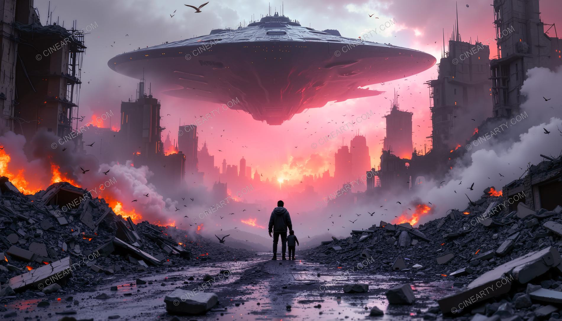 Flying Saucers Destroy a City 51031