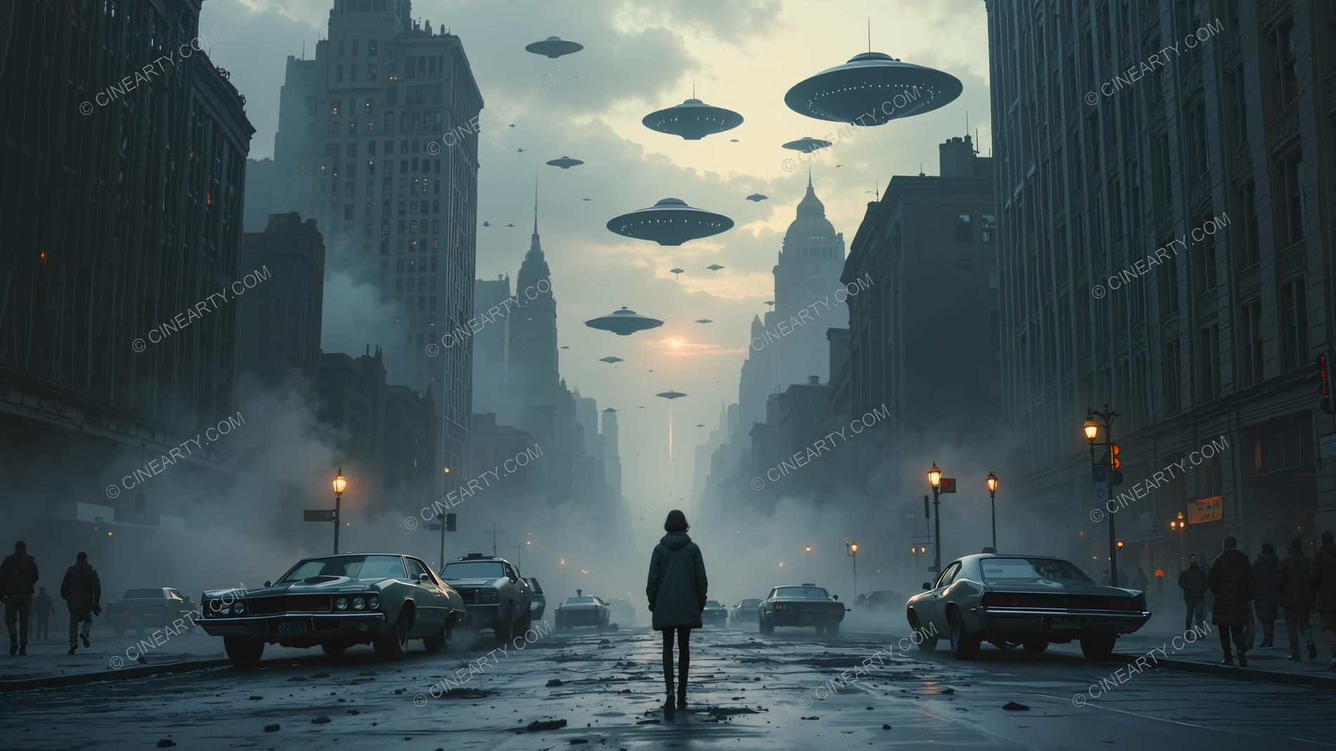 Flying Saucers Destroy a City 81866