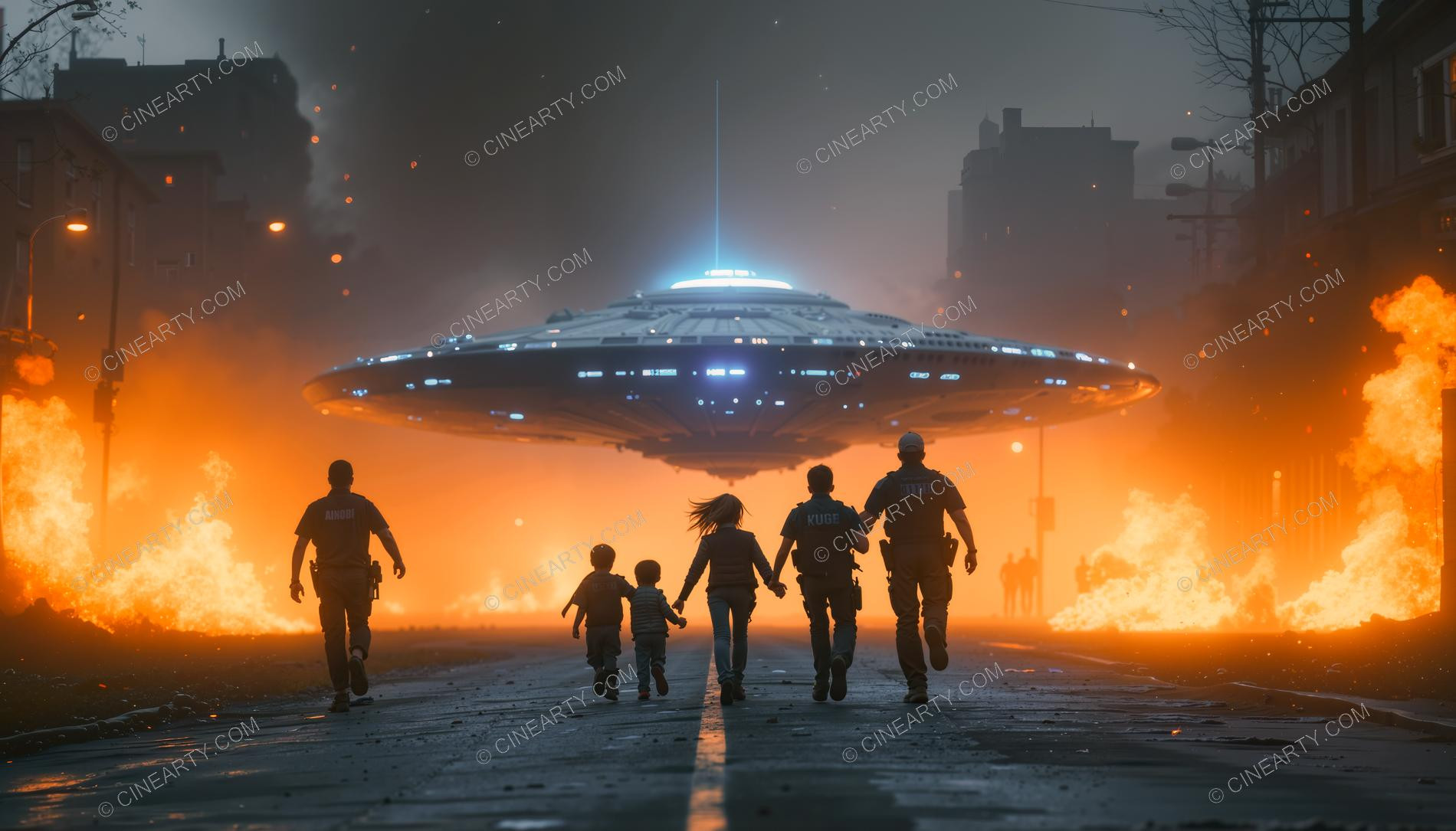 Flying Saucers Destroy a City 77367