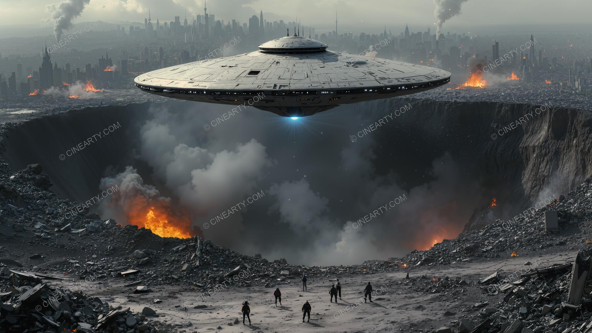 Flying Saucers Destroy a City 35439