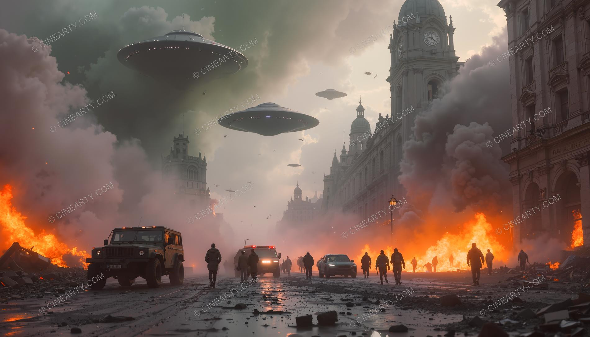 Flying Saucers Destroy a City 87838