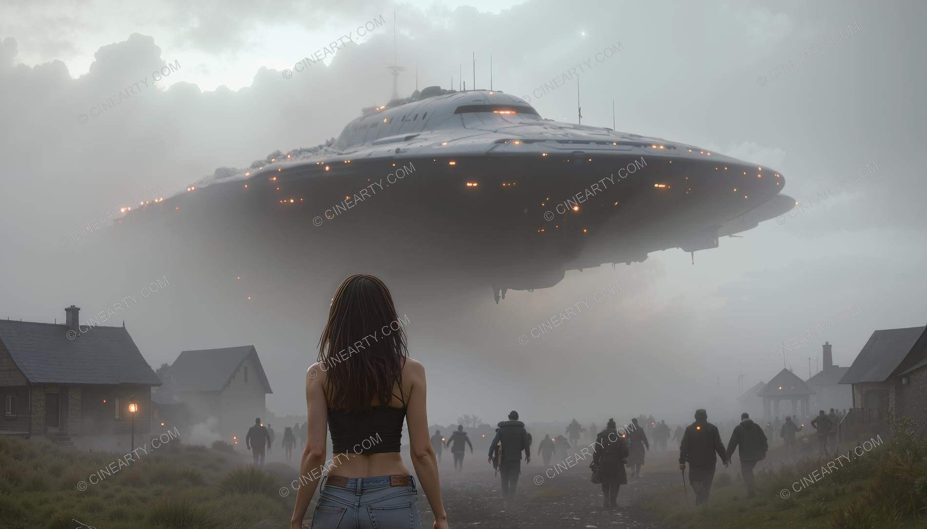 Flying Saucers Destroy a Village 11911