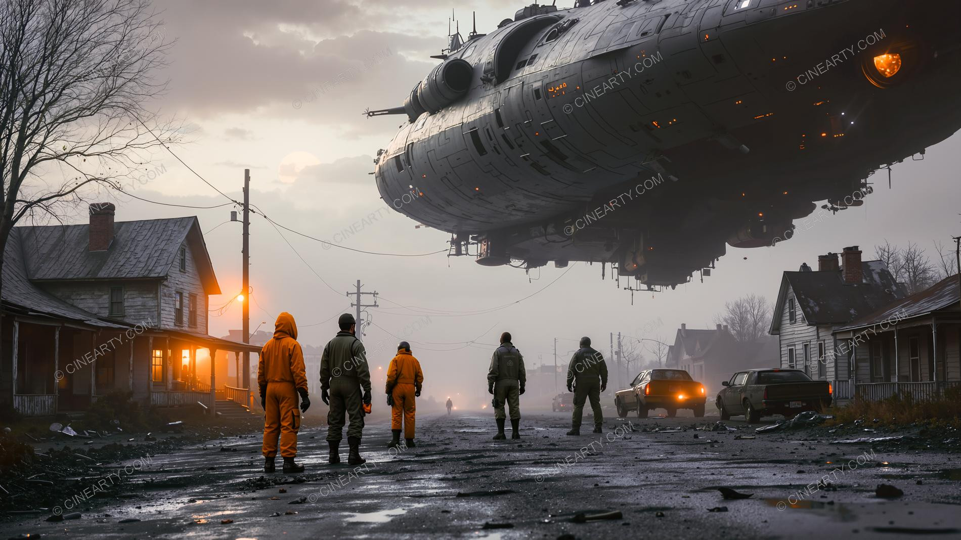 Flying Saucers Destroy a Village 77689