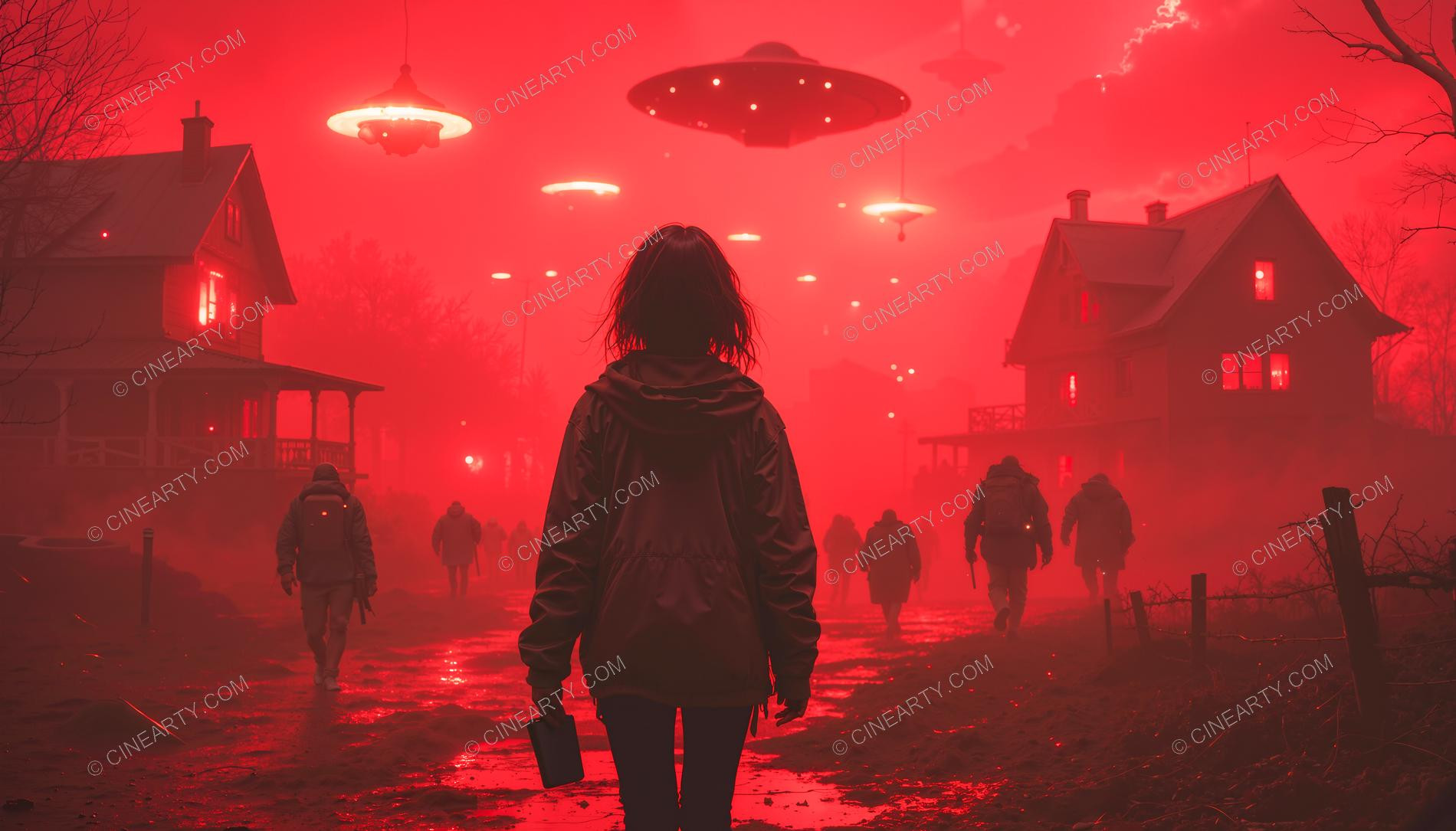 Flying Saucers Destroy a Village 14600