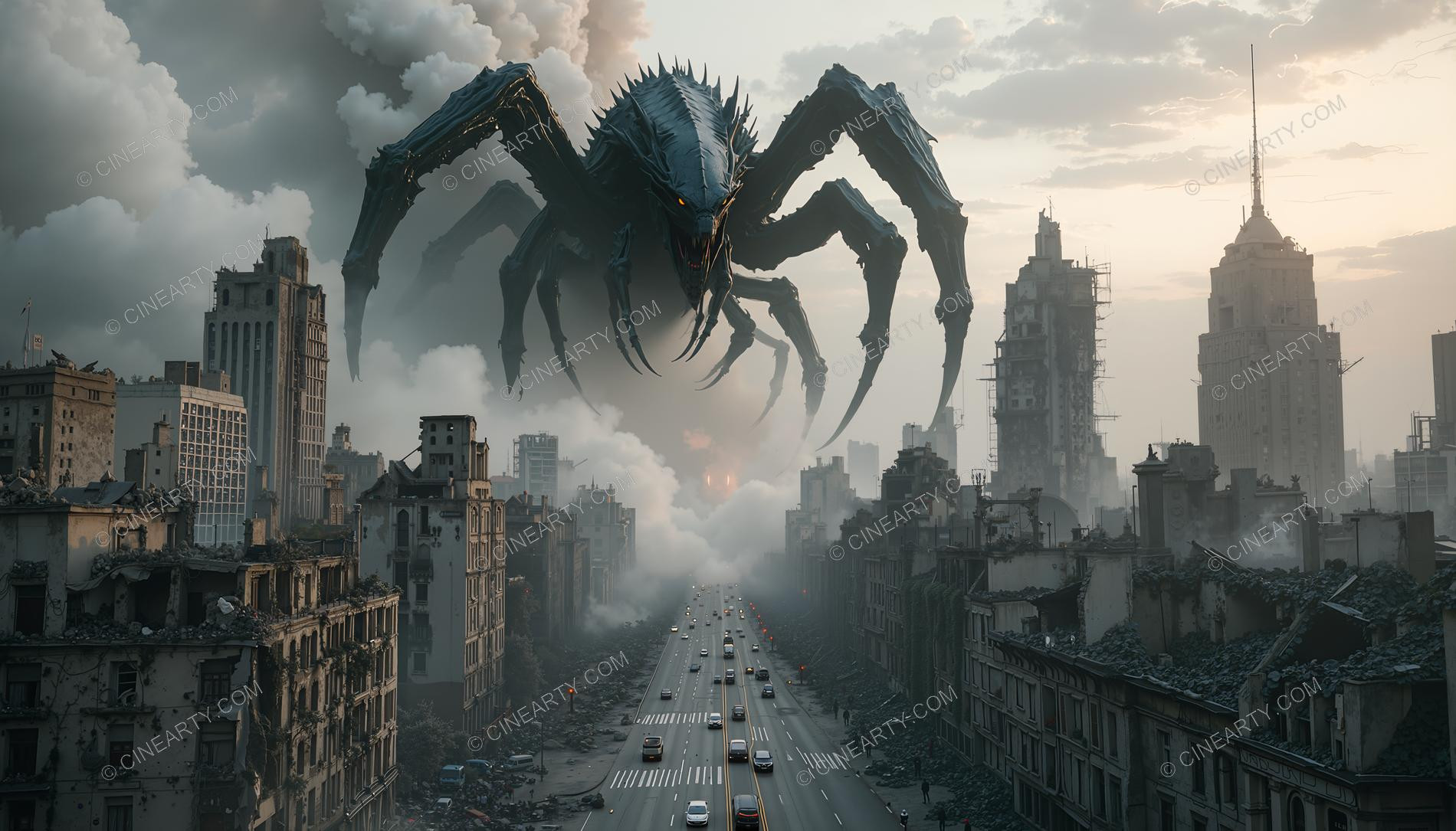 Giant Alien Monster Destroy City 76354