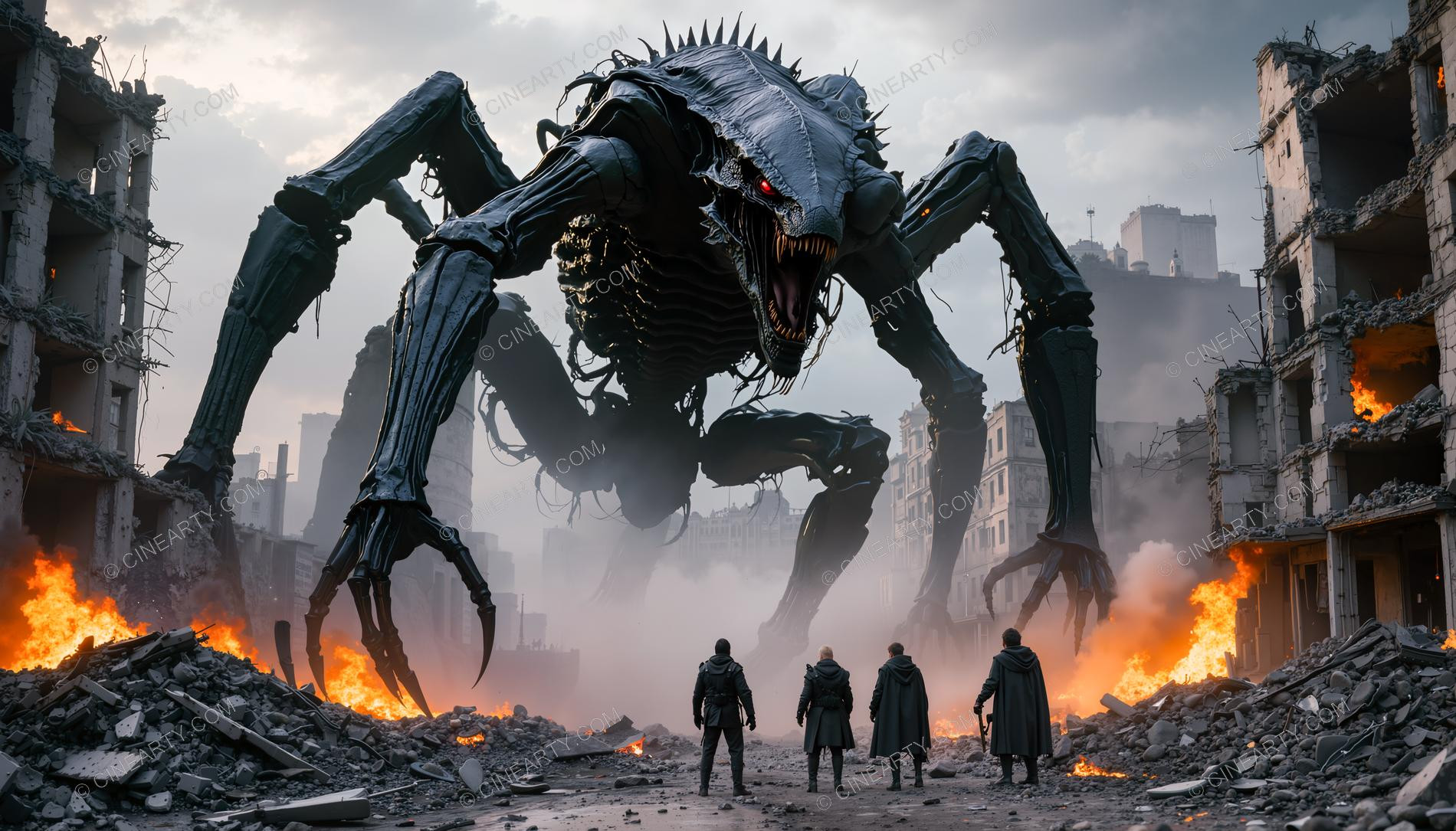 Giant Alien Monster Destroy City 46898