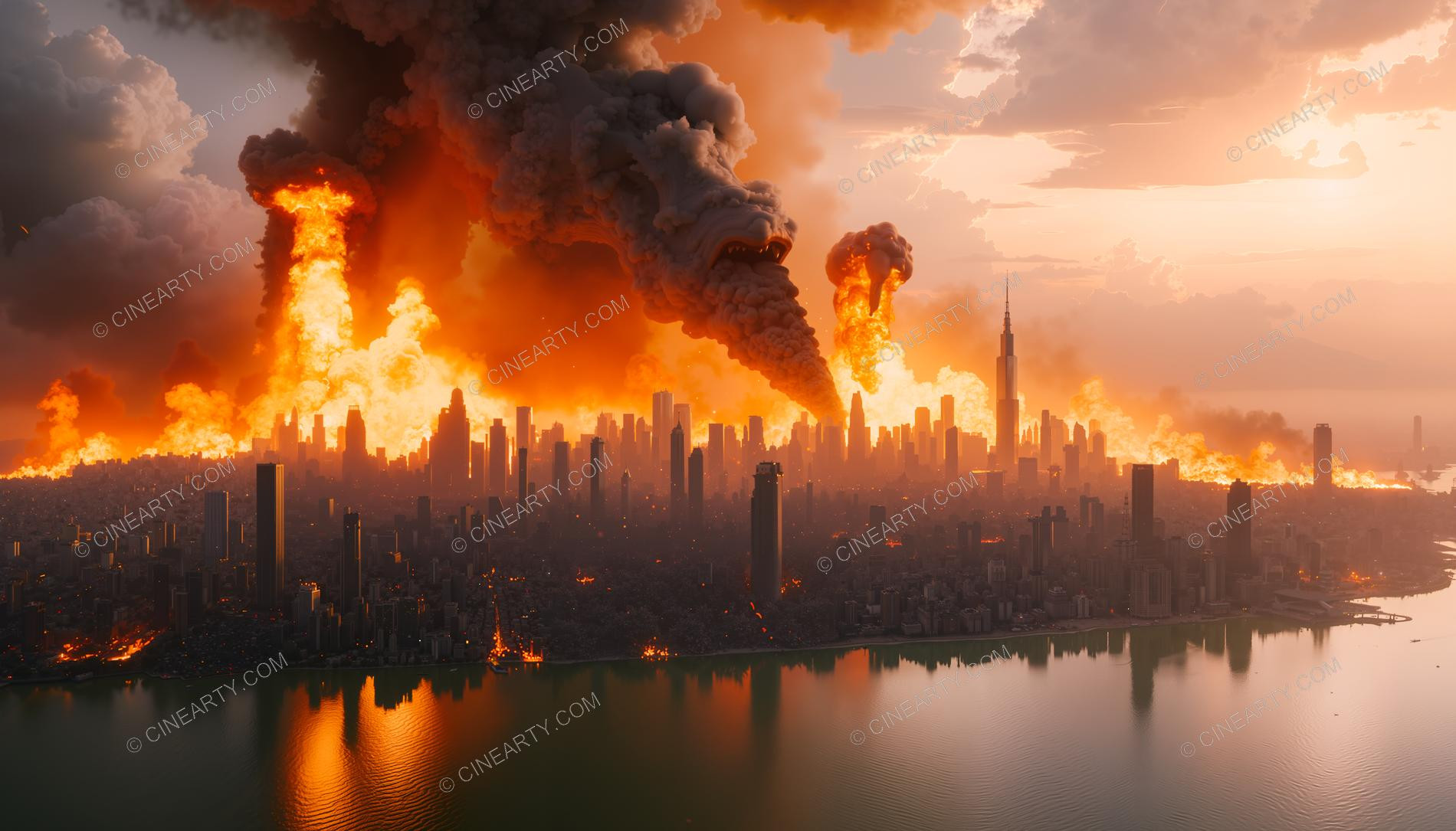 Giant Alien Monster Destroy City 00802