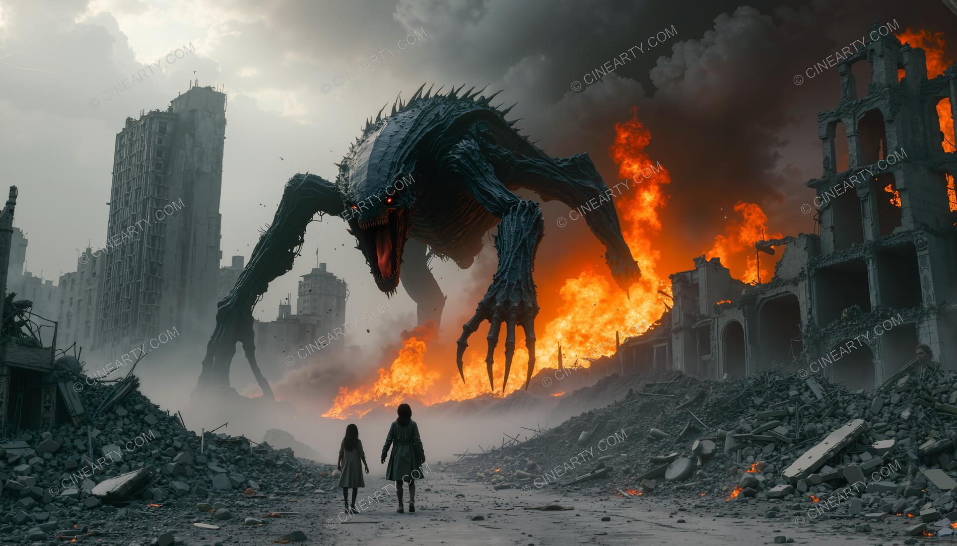 Giant Alien Monster Destroy City 08032