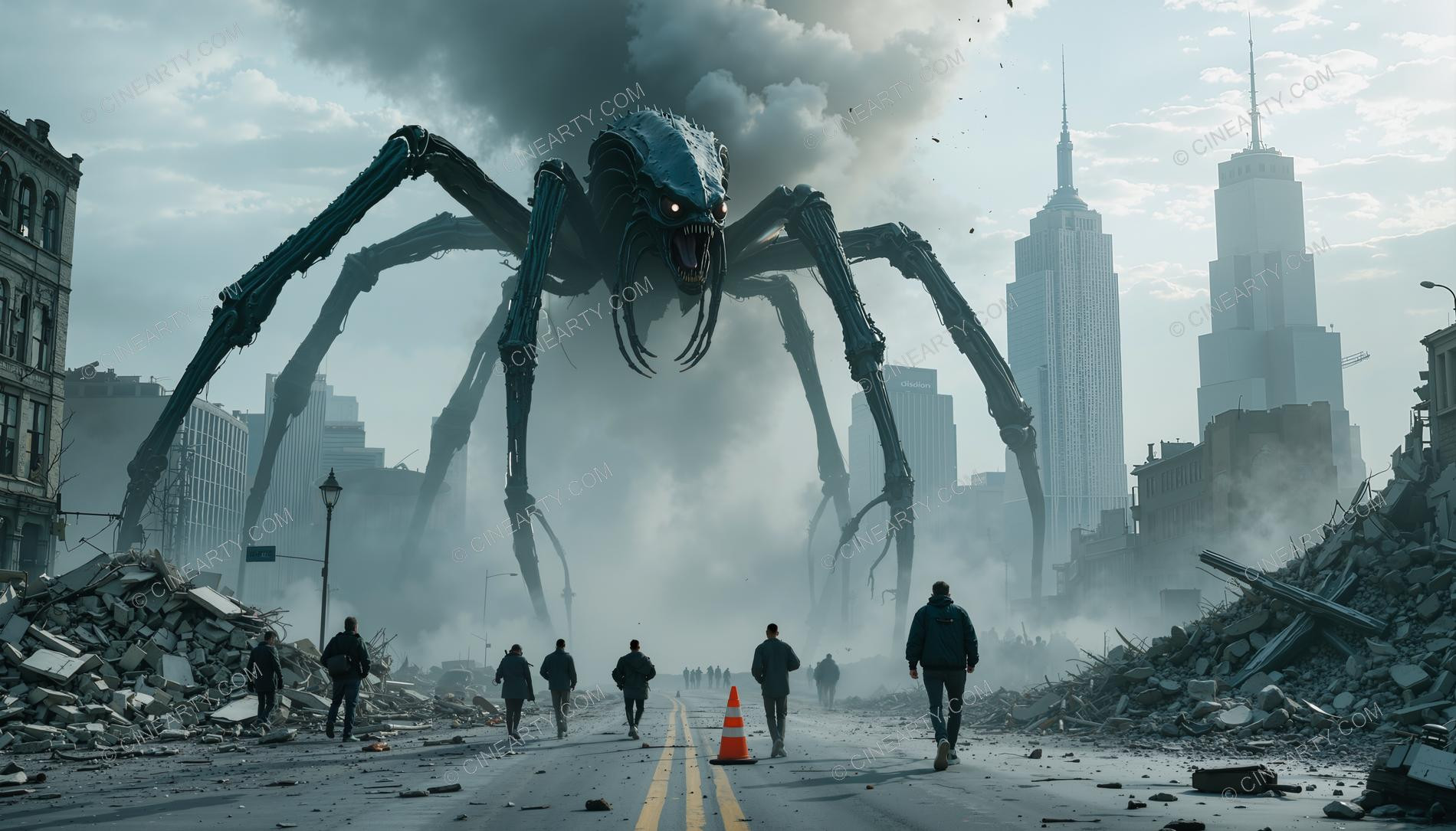 Giant Alien Monster Destroy City 50075