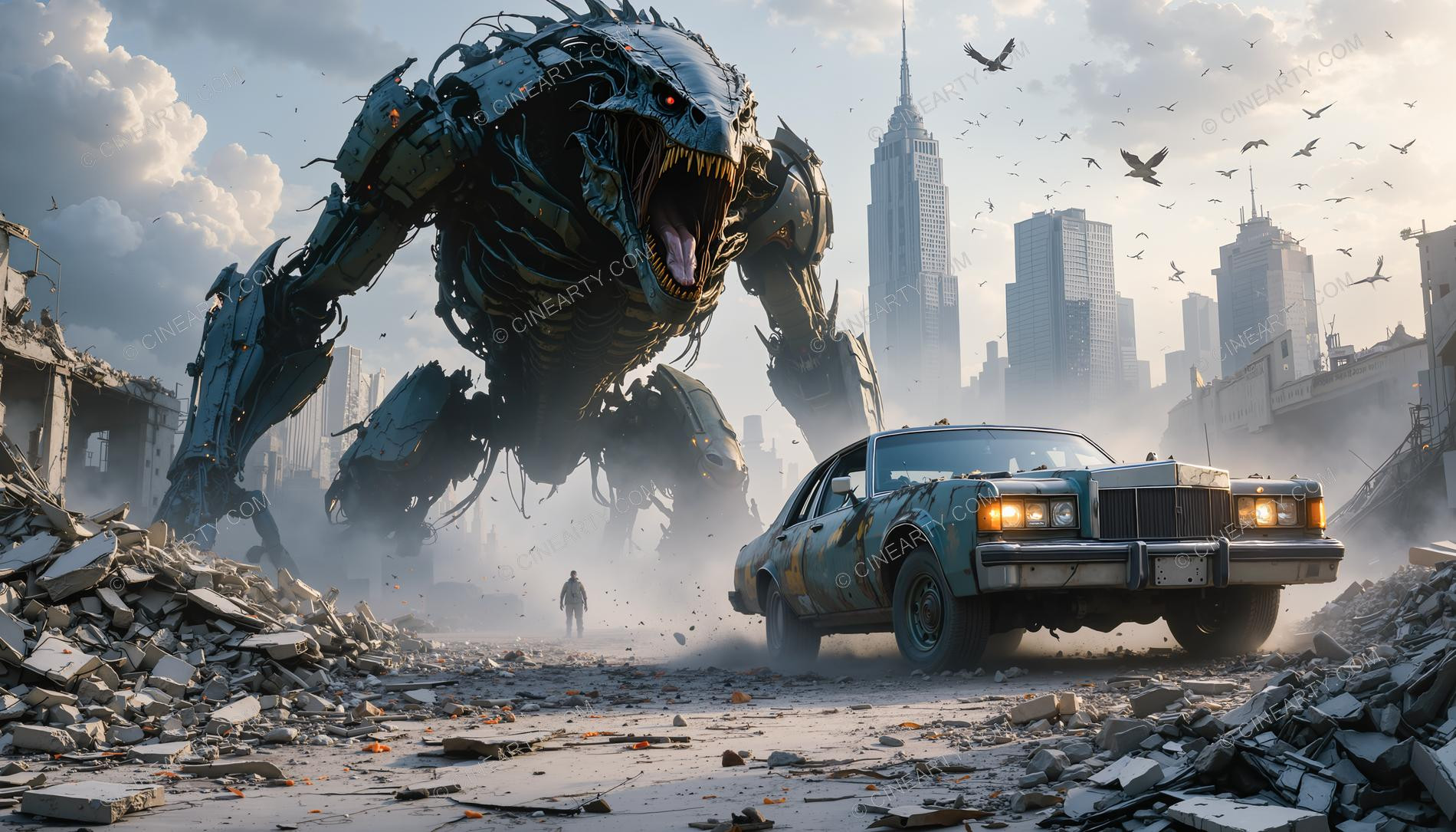 Giant Alien Monster Destroy City 22143