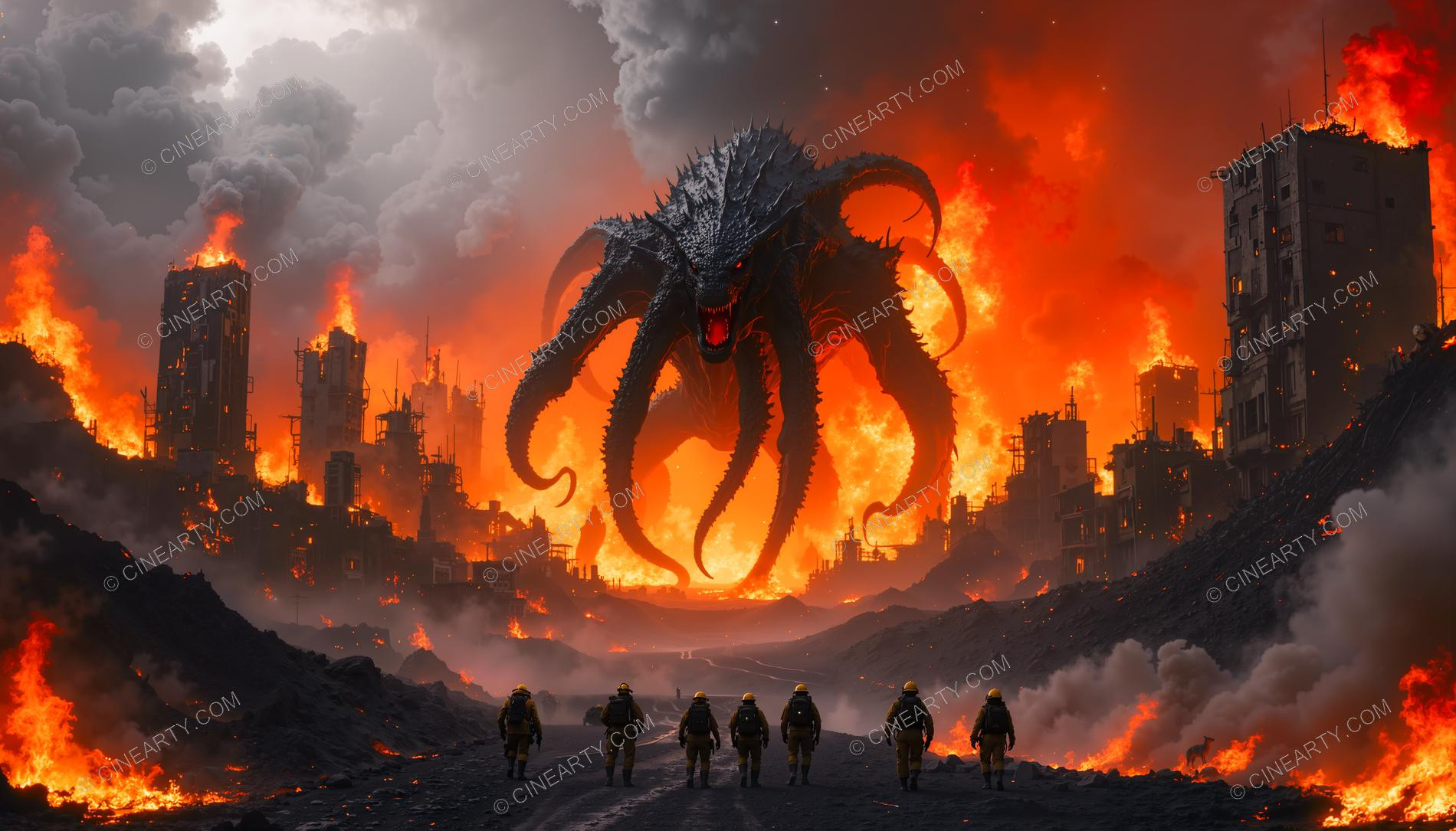 Giant Alien Monster Destroy City 04416