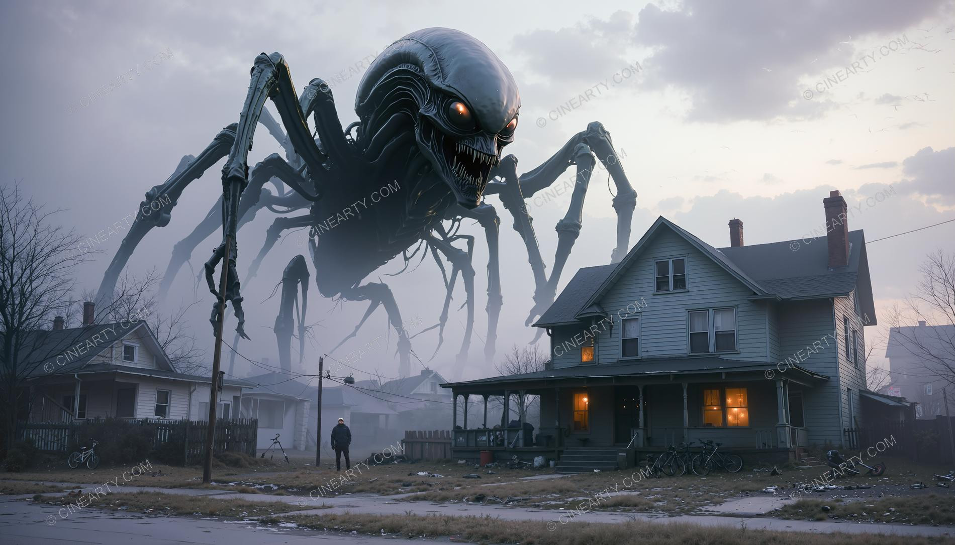 Giant Aliens Destroy a Town 08443