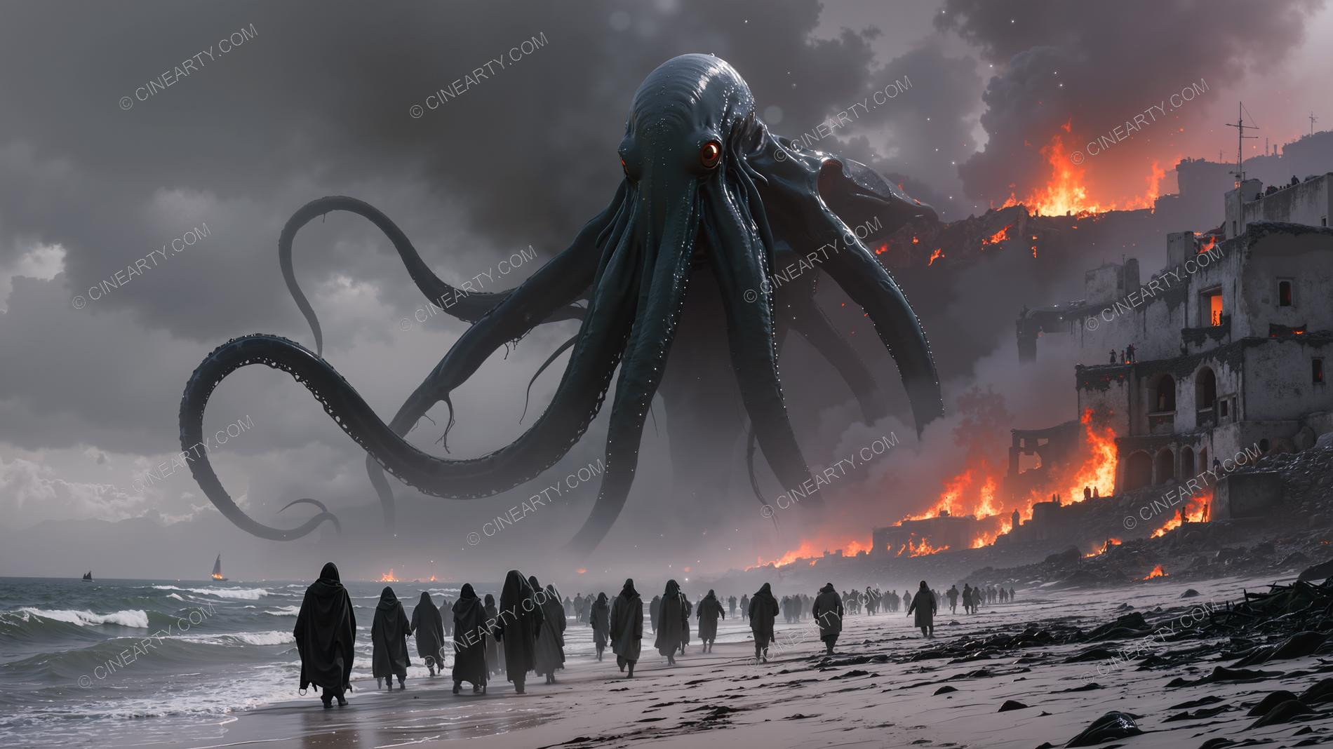 Giant Cephalopod Aliens Attack City 37435