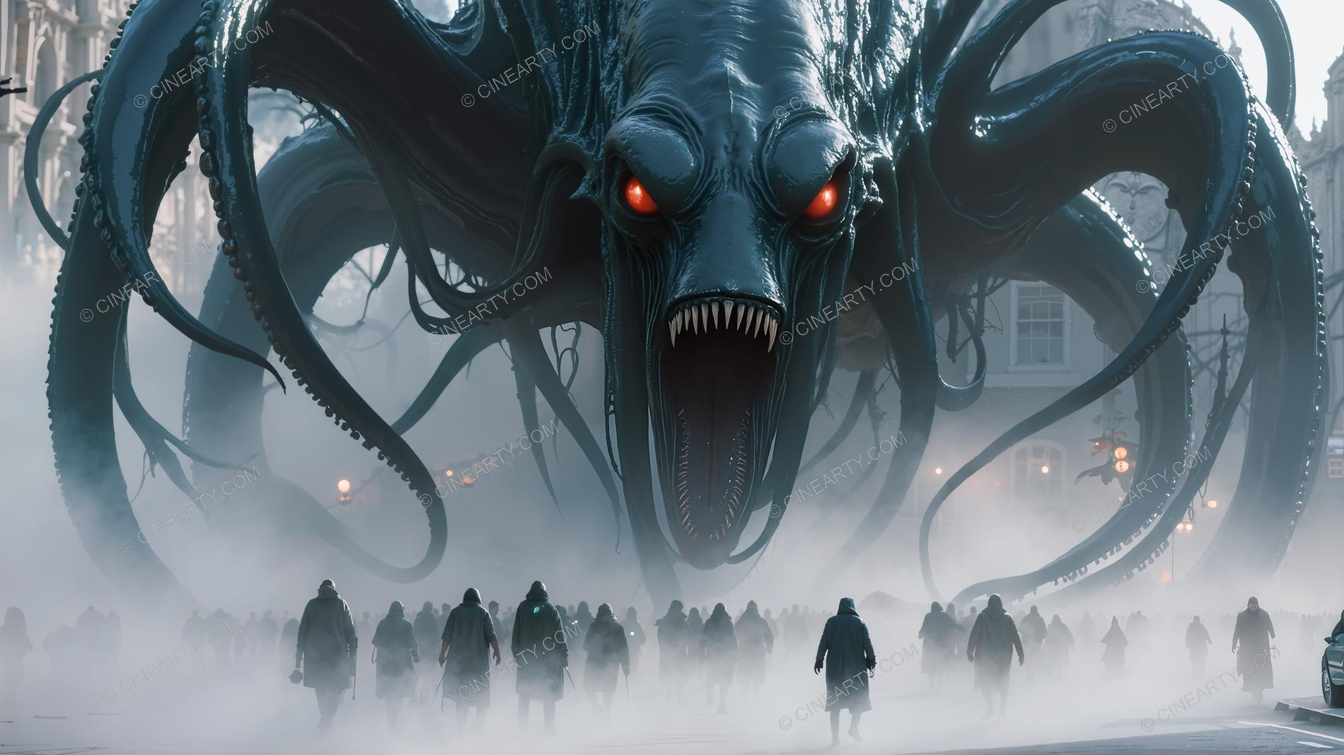 Giant Cephalopod Aliens Attack City 85512