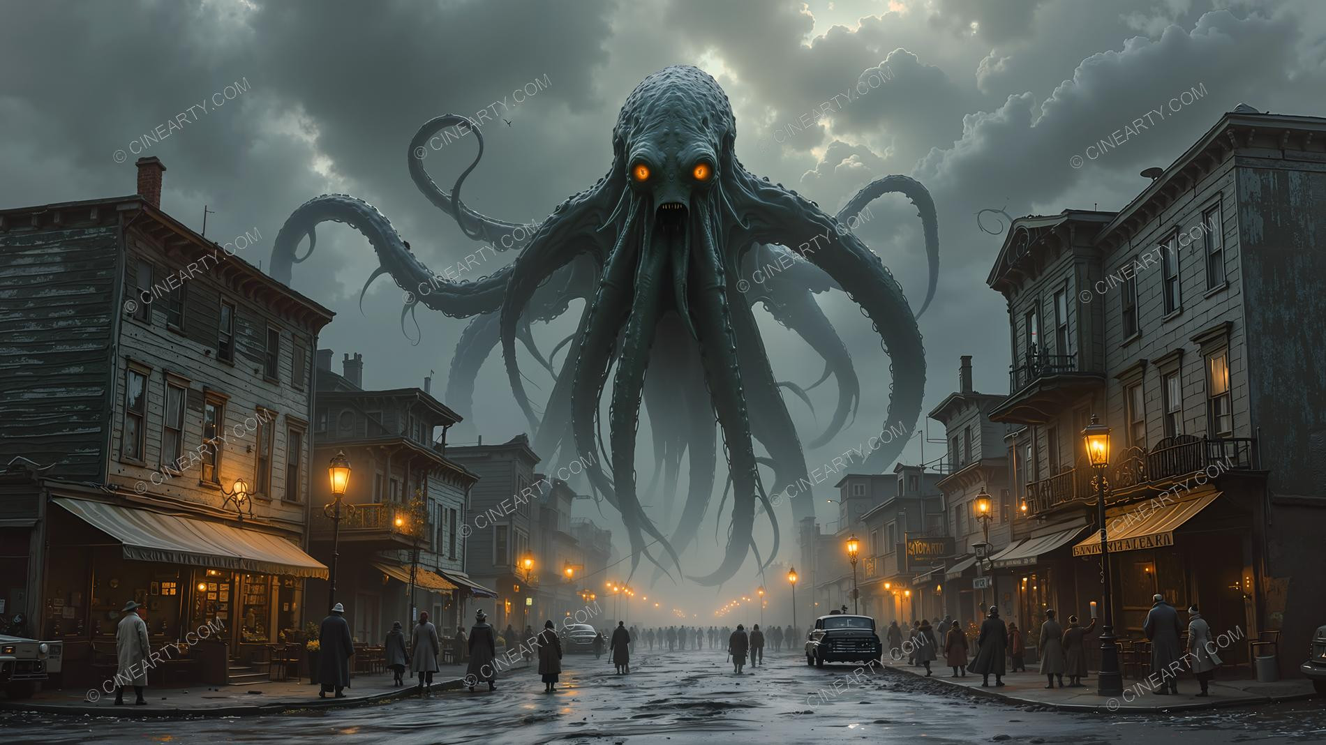 Giant Cephalopod Aliens Attack City 78218