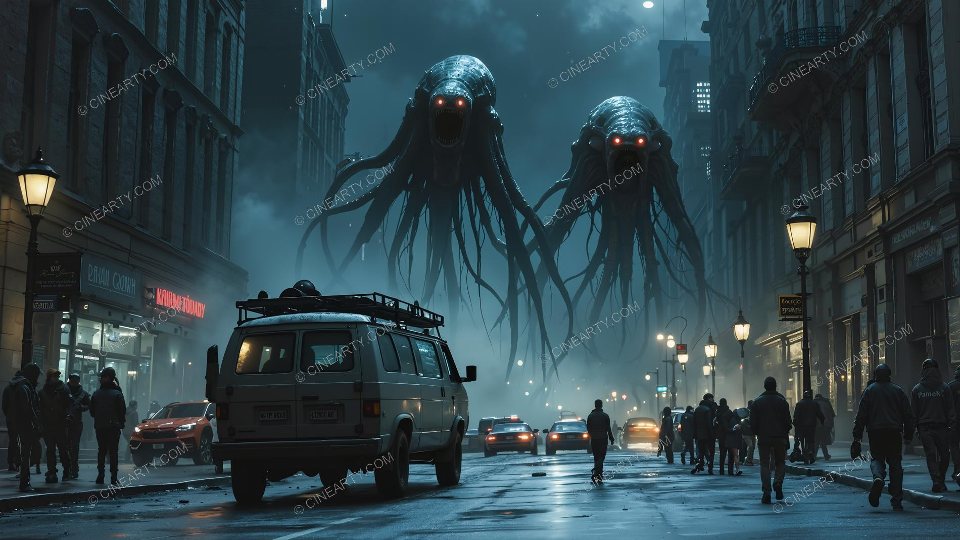 Giant Cephalopod Aliens Attack City 27202