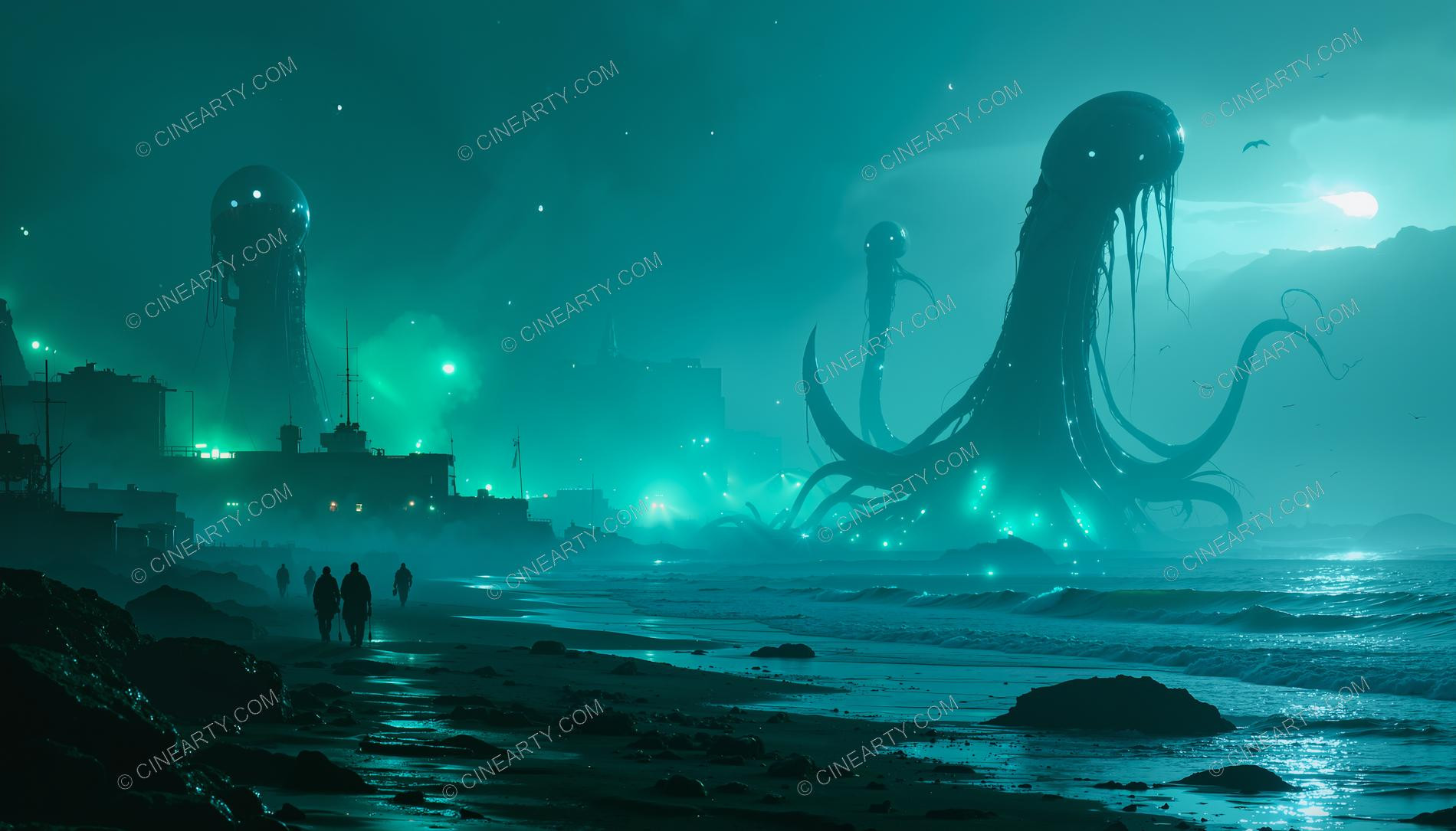 Giant Cephalopod Aliens in Mist 61153