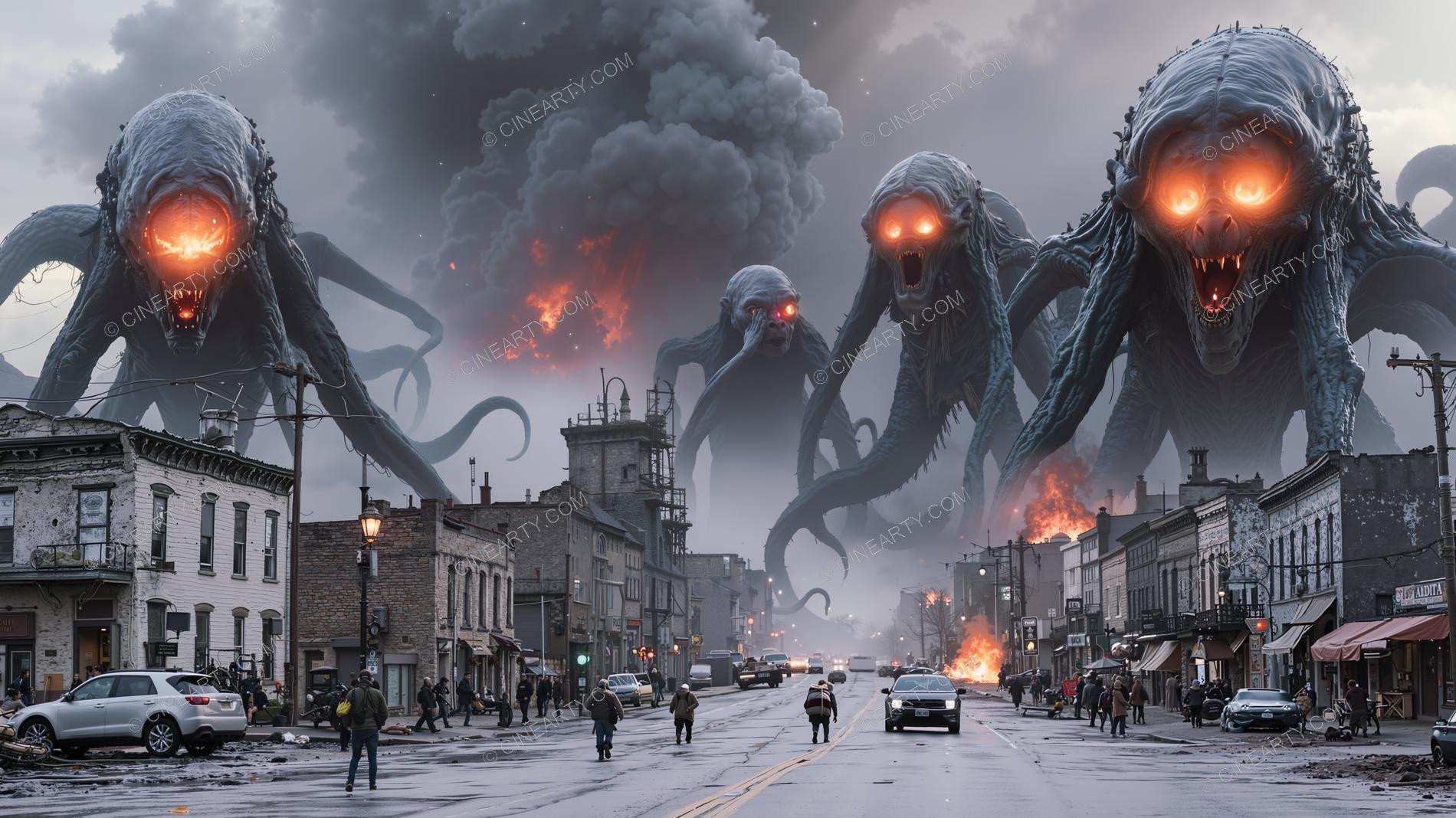 Giant Cephalopod Aliens in Town 72058