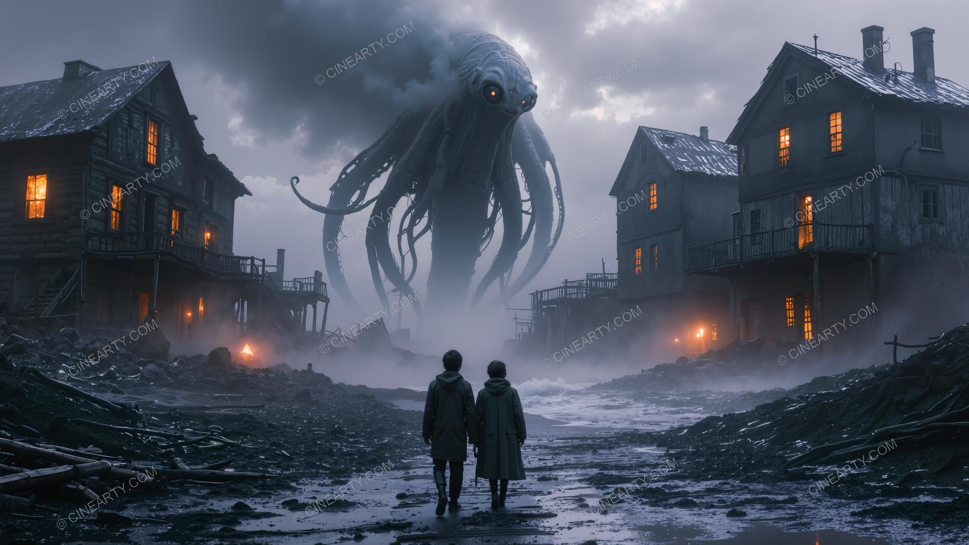 Giant Cephalopod Aliens in Town 13420