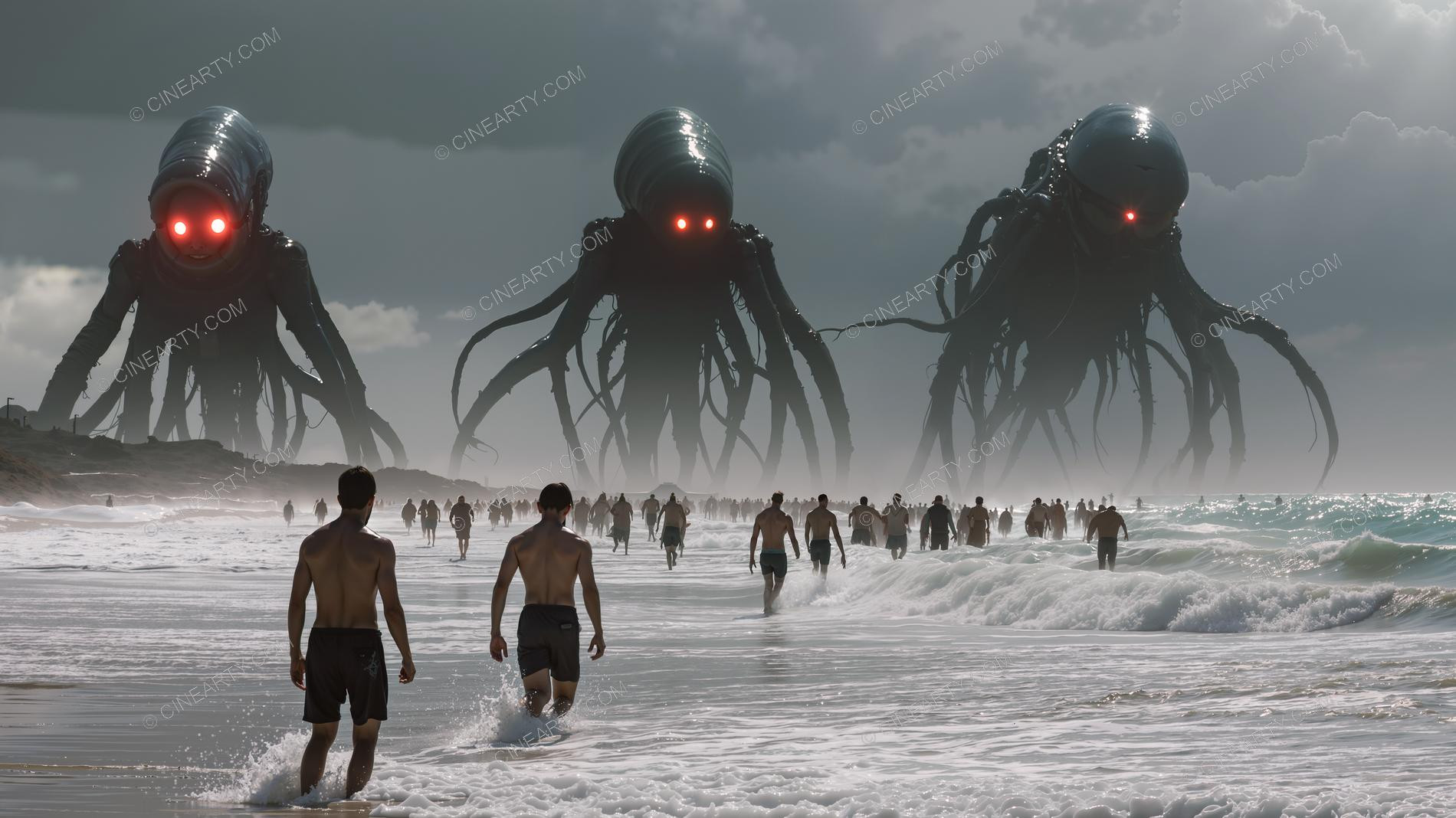 Giant Cephalopod Aliens on Seashore 43104
