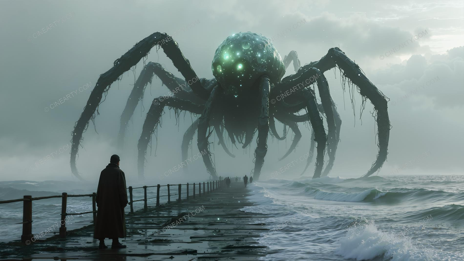 Giant Cephalopod Aliens on Seashore 19203