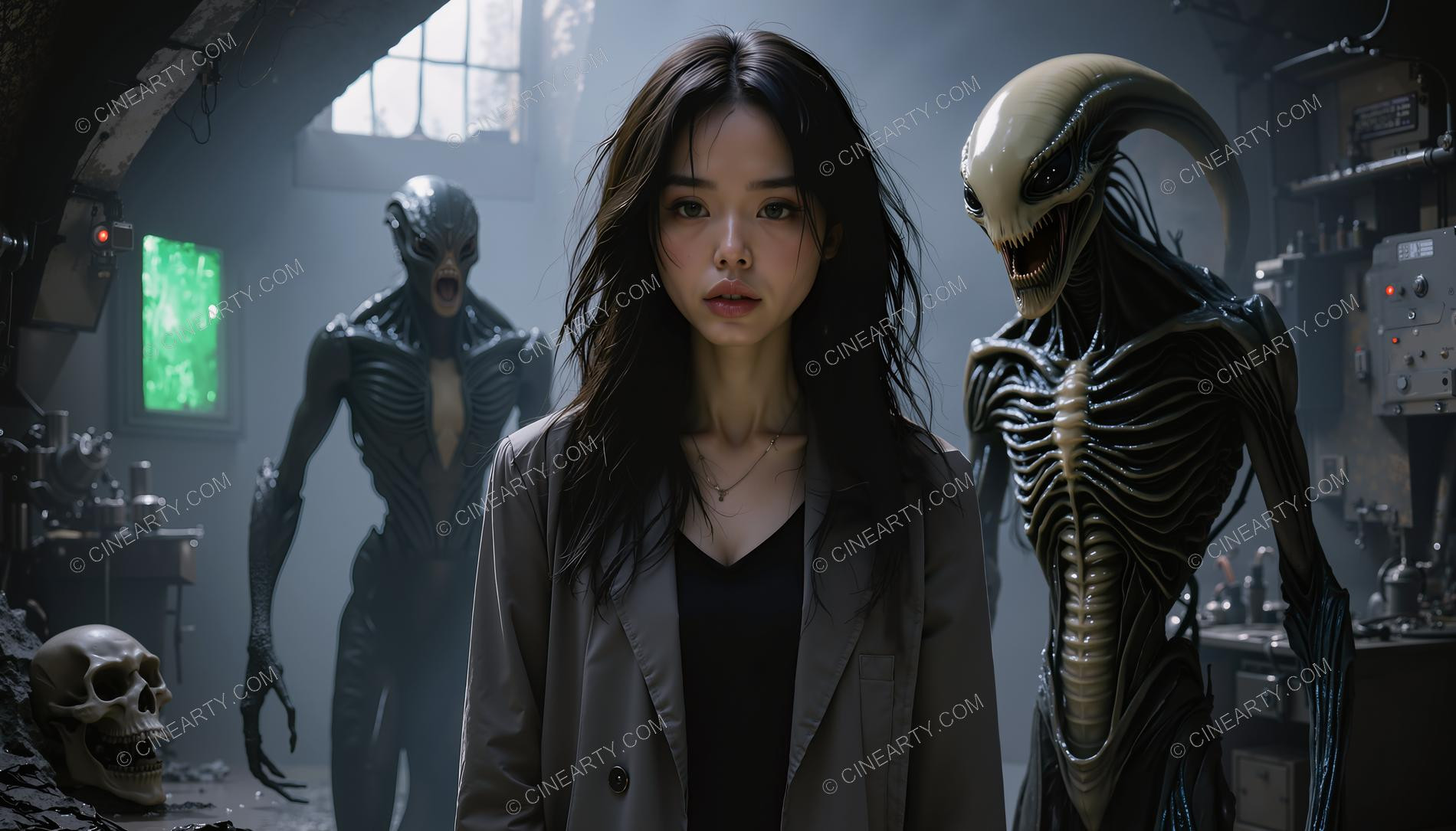 Young Woman Pursued by Aliens 55255