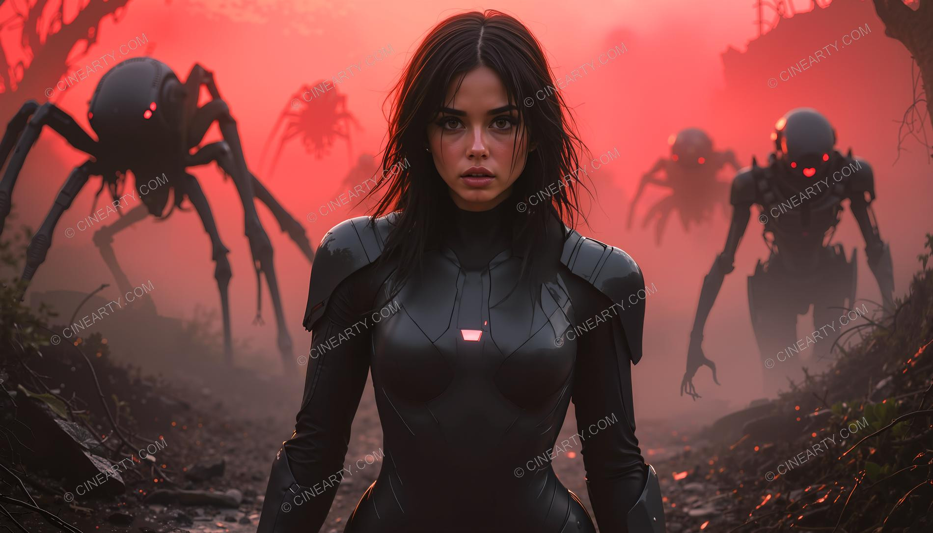 Young Women Leading Alien Creatures 84401