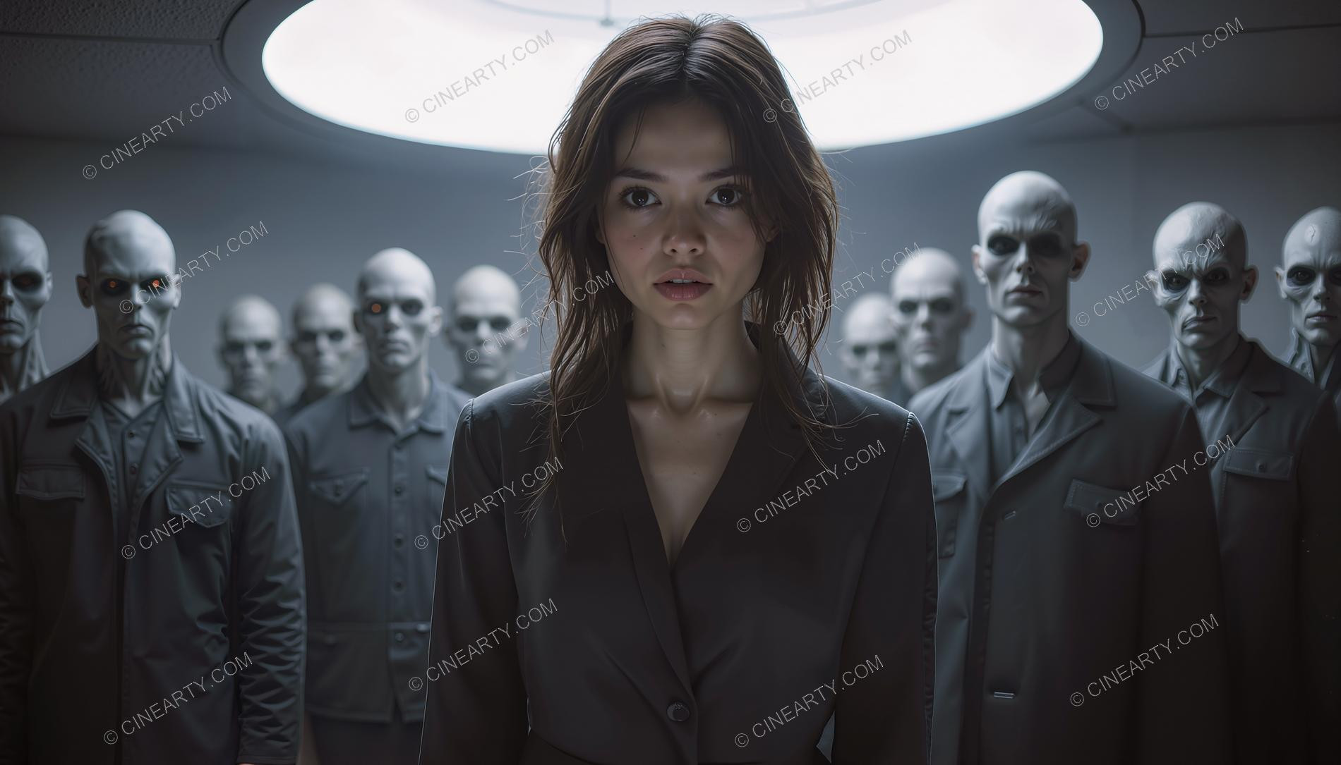 Young Women Leading Aliens (Portrait) 22306