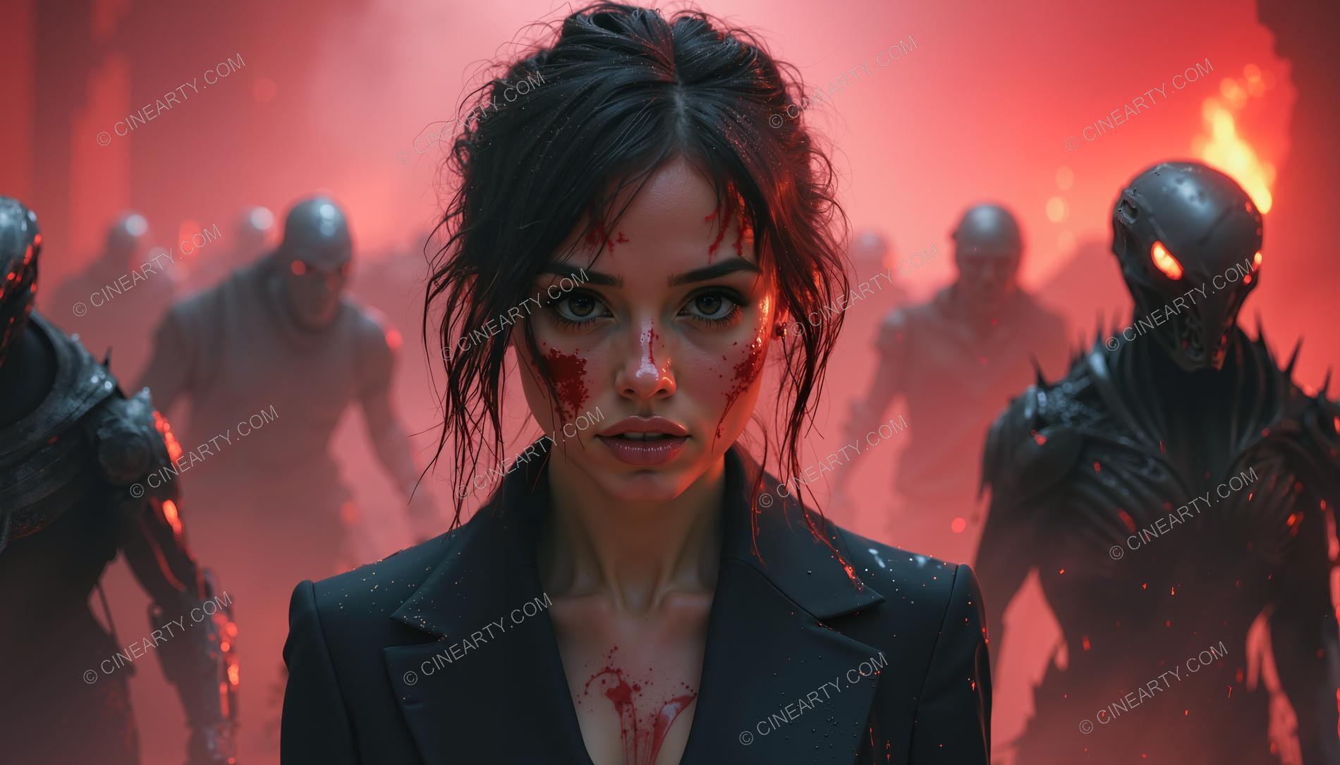 Young Women Leading Aliens (Portrait) 69965