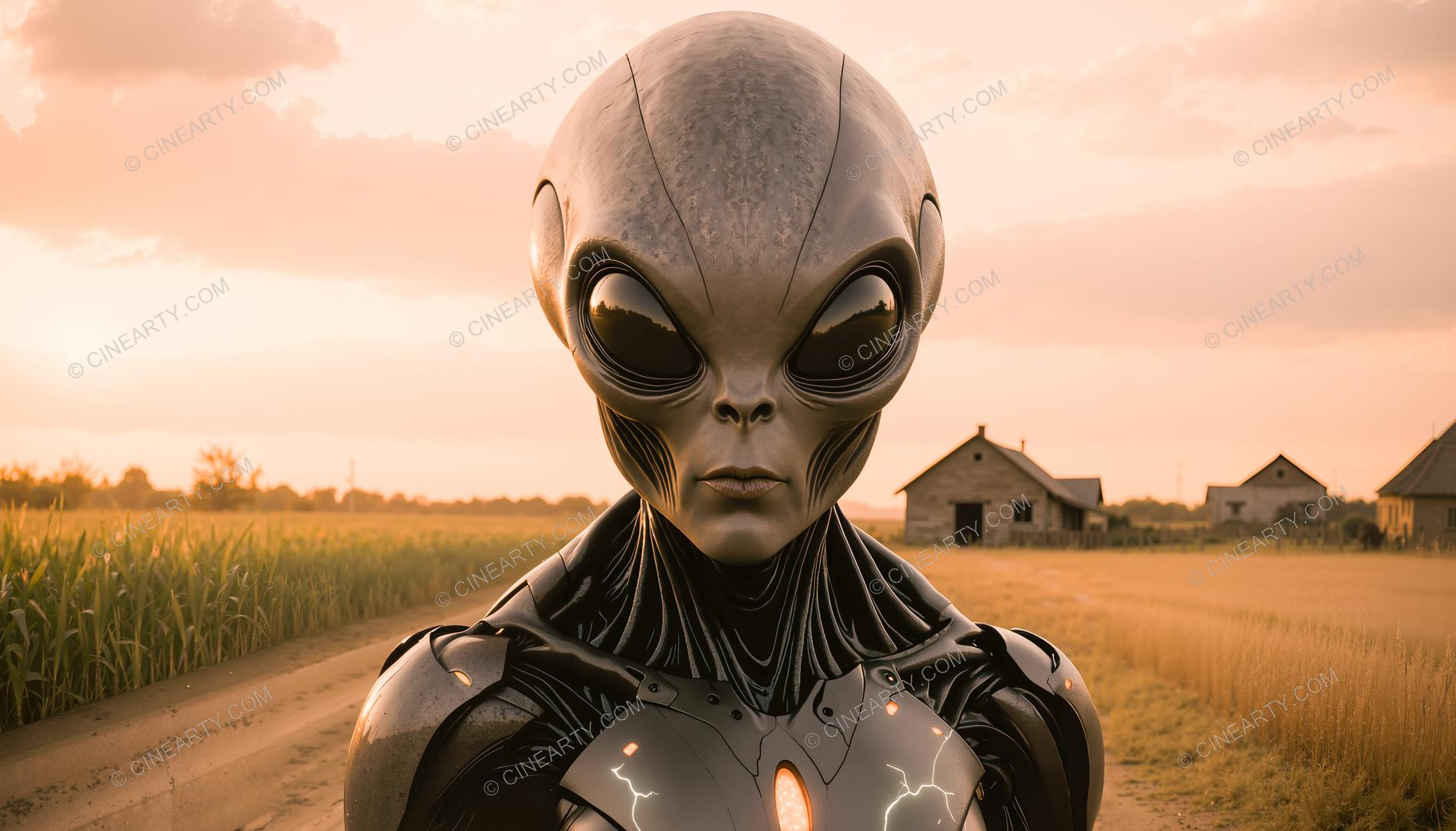 Classic Alien Humanoid Portrait 68037