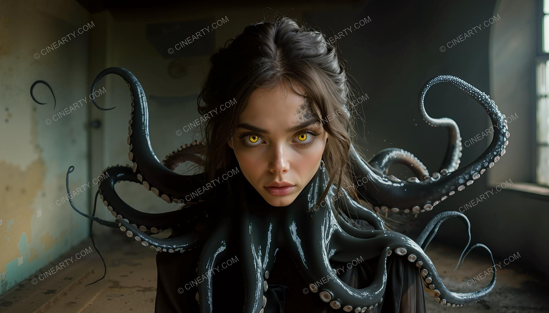 Octopus-Woman Hybrid Portrait 39169