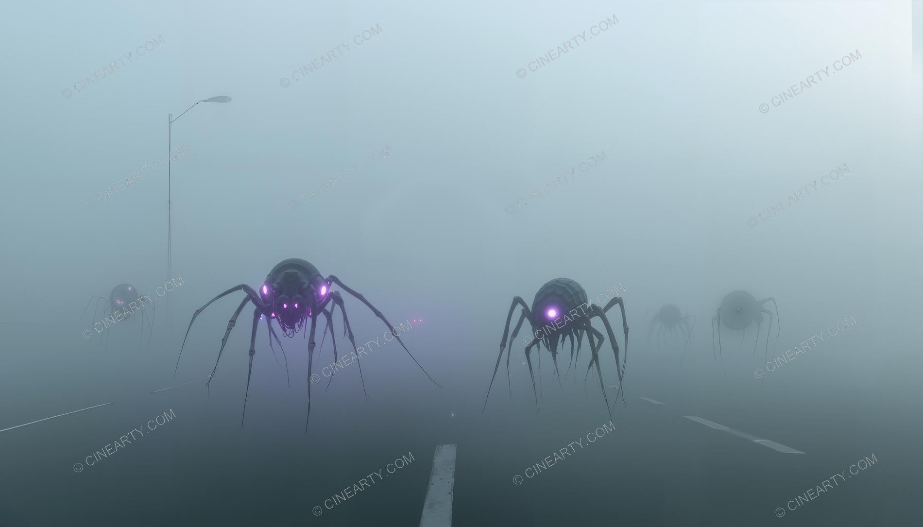 Alien Beings in an Old Mysty European Town 91408