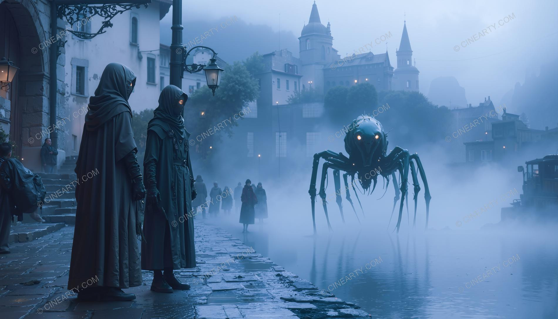 Alien Beings in an Old Mysty European Town 57903