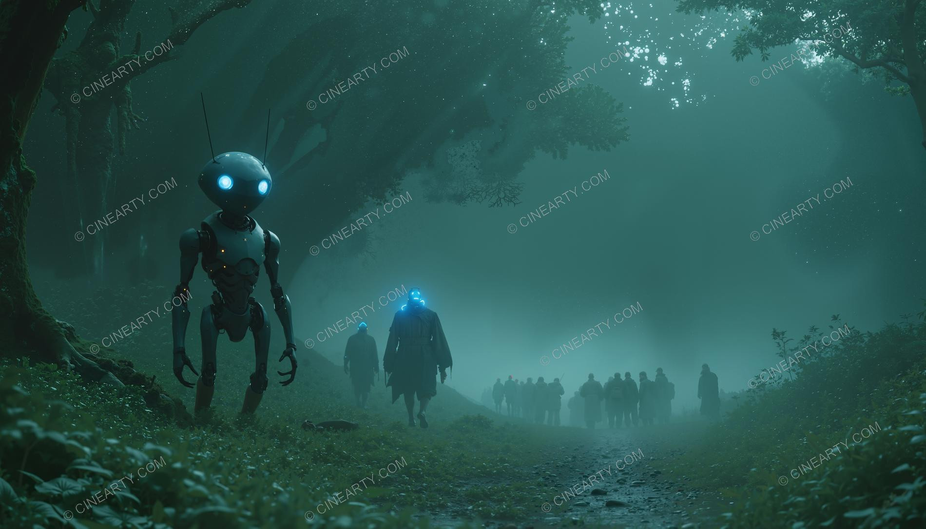 Alien Humanoids in an Old Misty European Town 49392