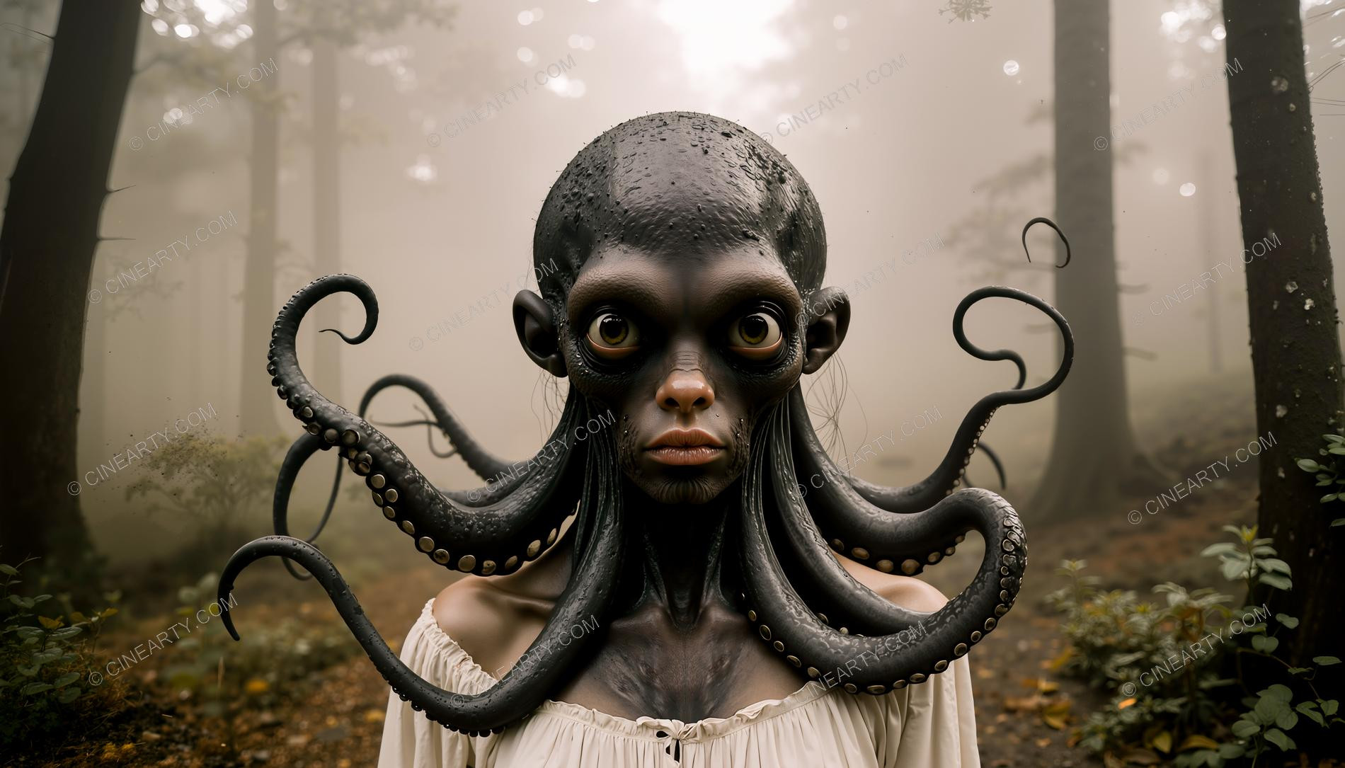 Octopus-Woman Hybrid Portrait 94403