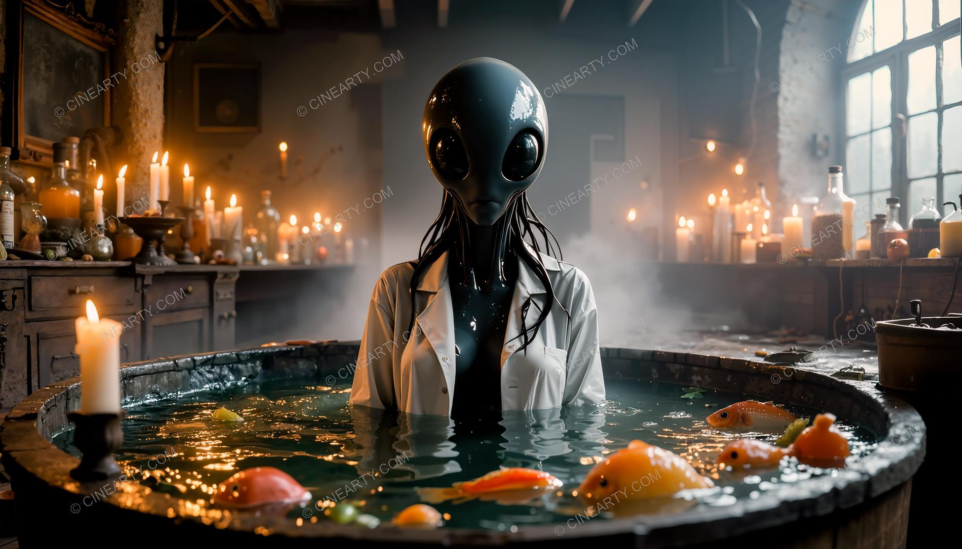 Octopus-Woman Hymera and Seafood 12768