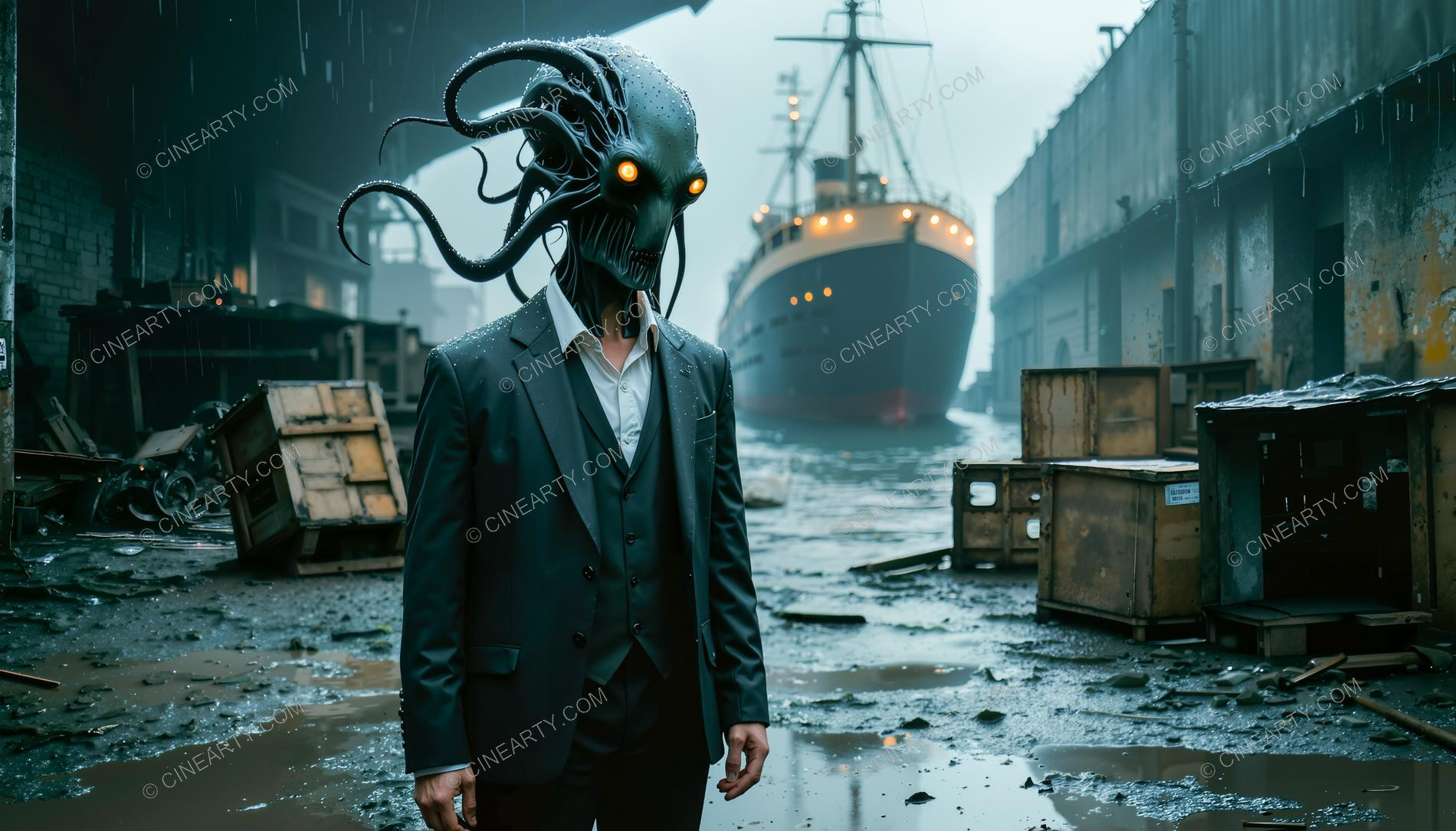 Egg-Headed Aliens on Earth Across the Ages 15445