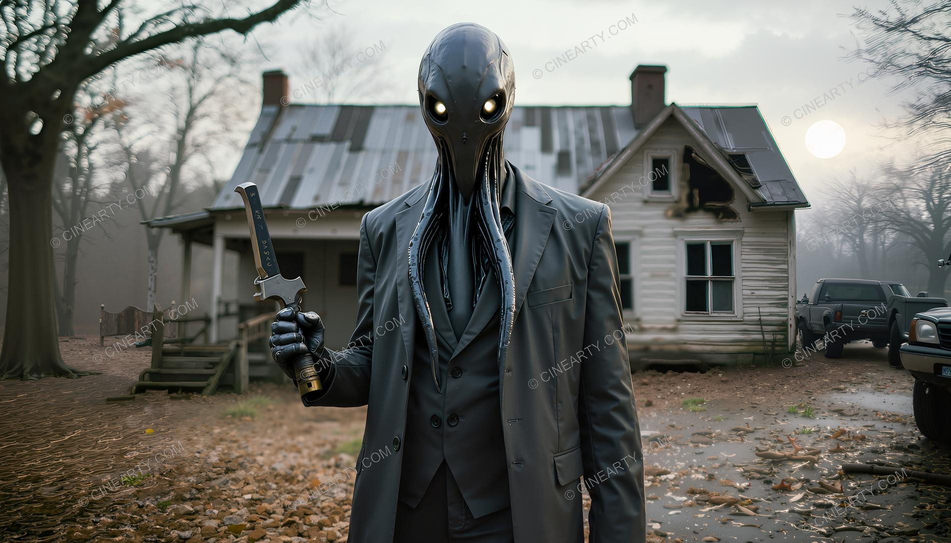 Egg-Headed Aliens on Earth Across the Ages 67569