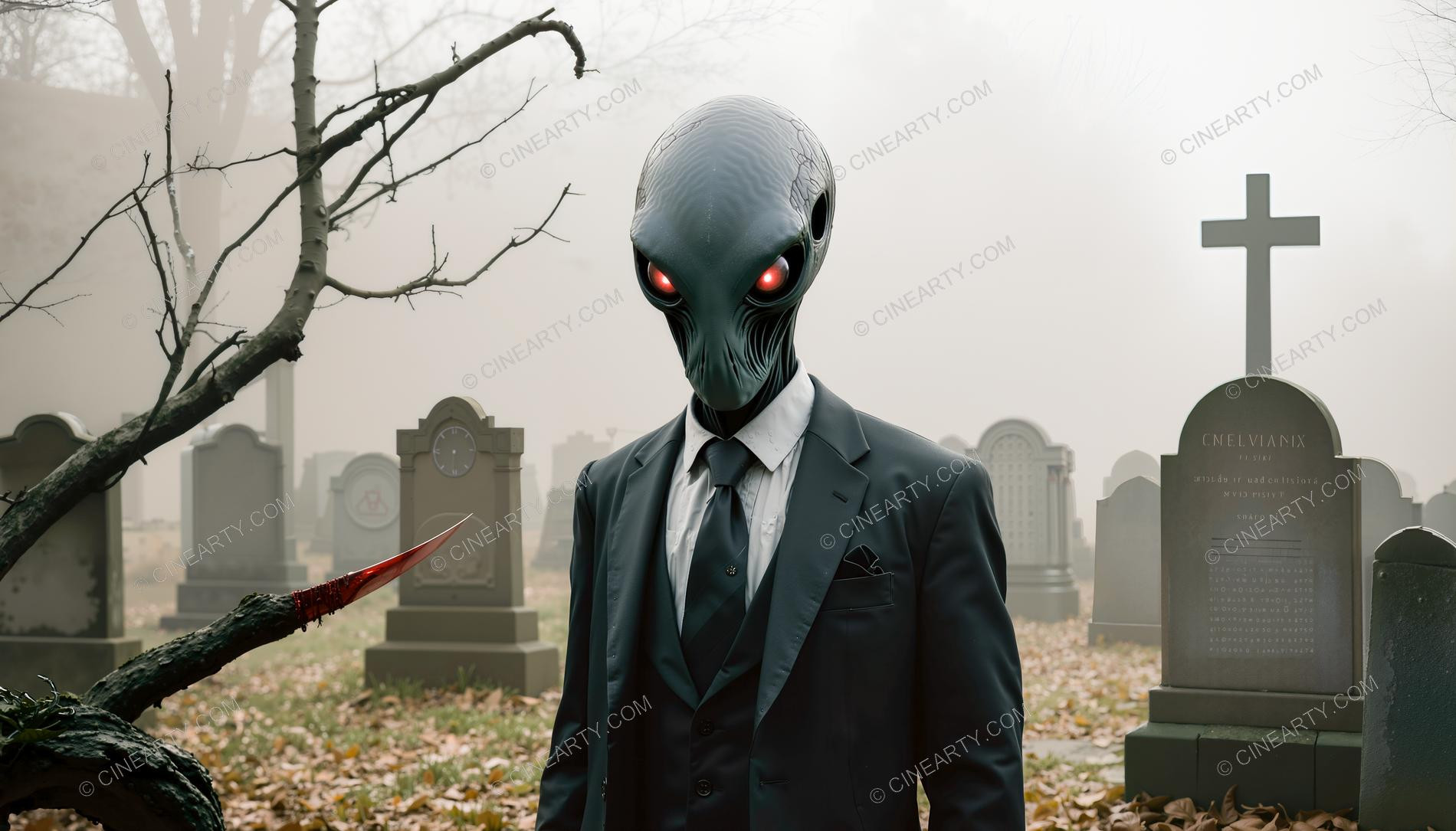 Egg-Headed Aliens on Earth Across the Ages 15068