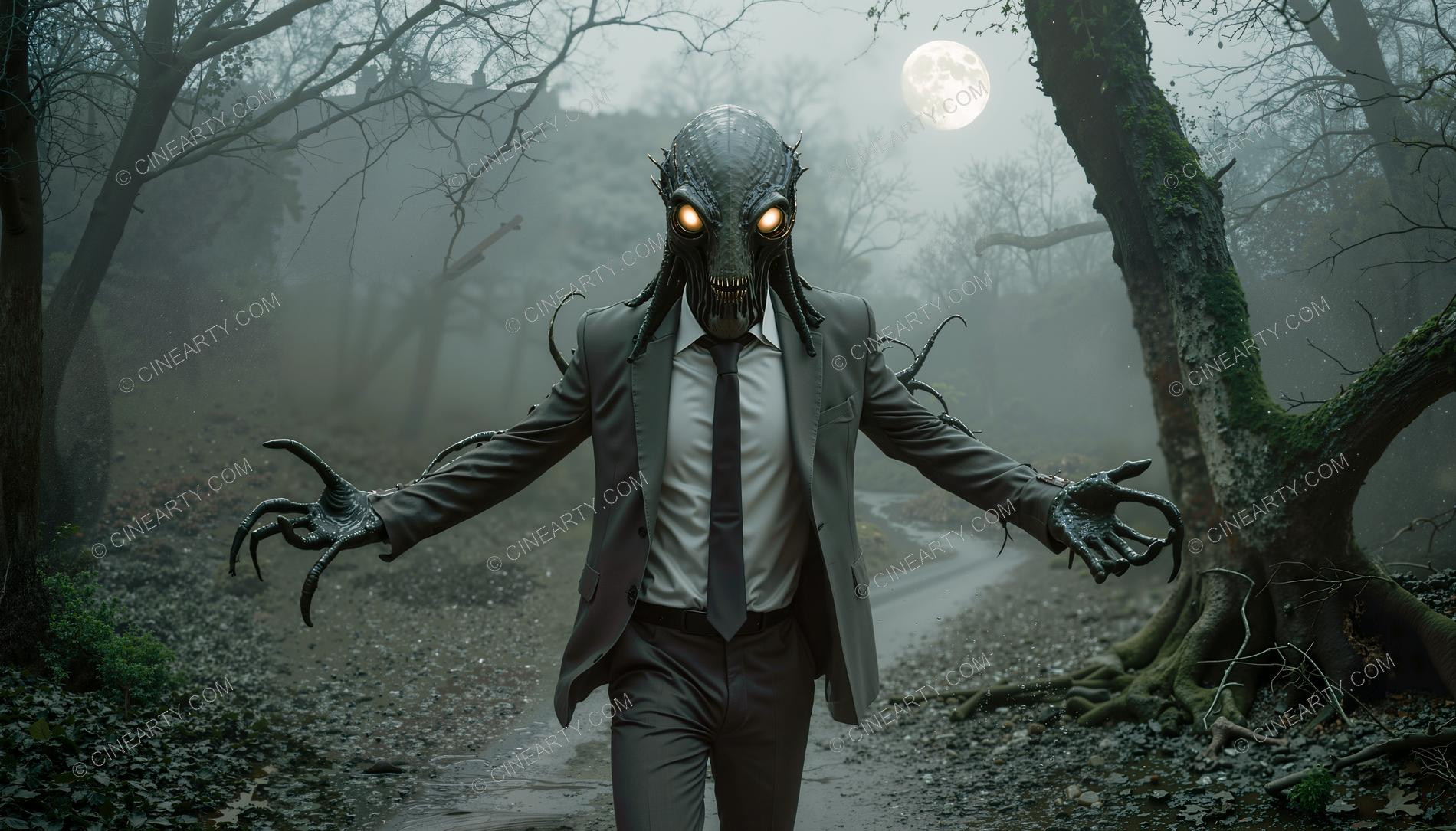 Egg-Headed Aliens on Earth Across the Ages 55075