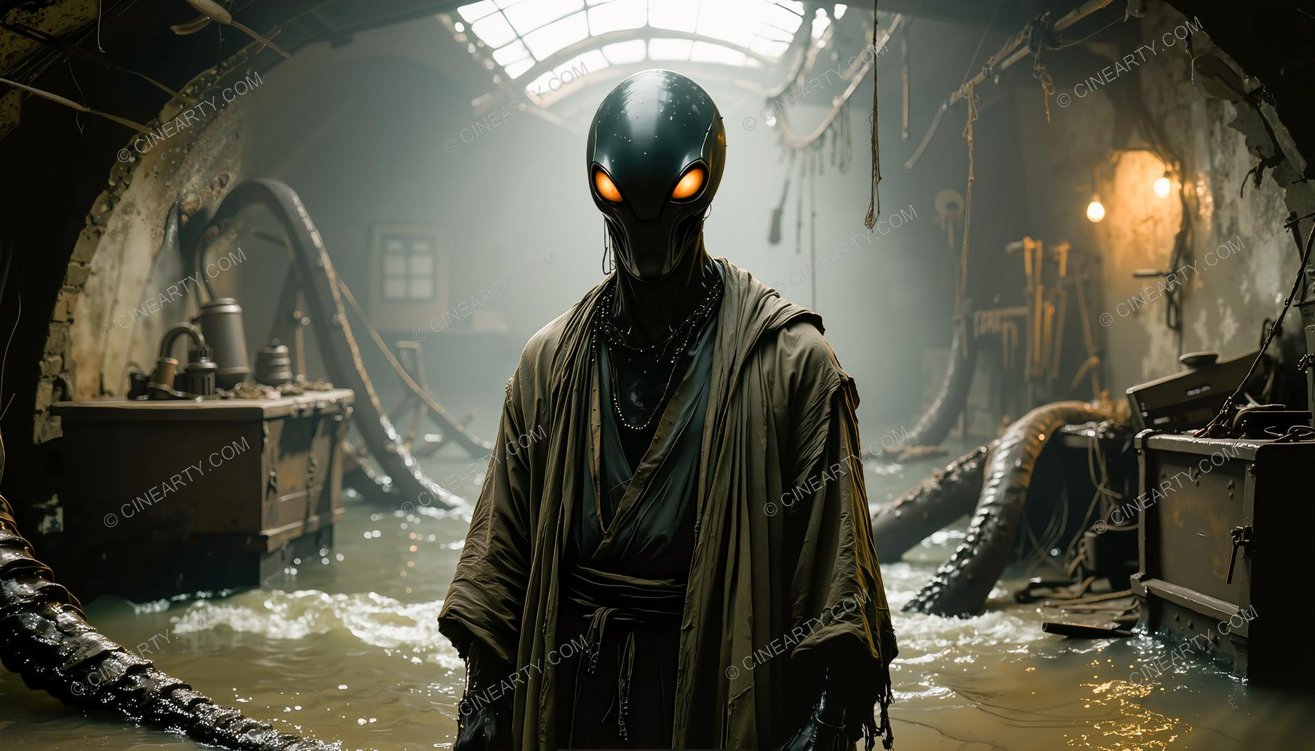 Egg-Headed Aliens on Earth Across the Ages 43633